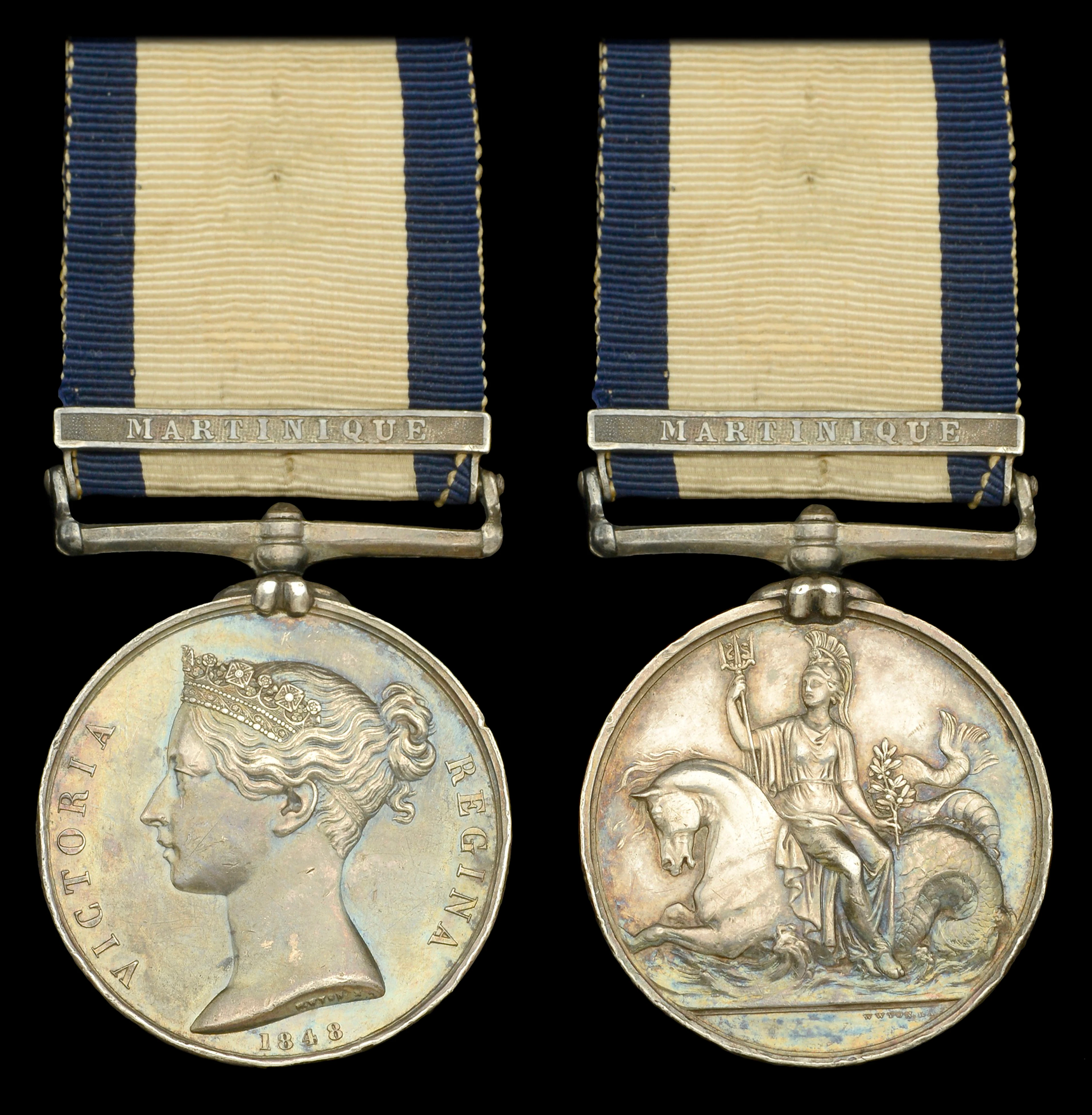 Naval General Service 1793-1840, 1 clasp, Martinique (Benjn. Mills)