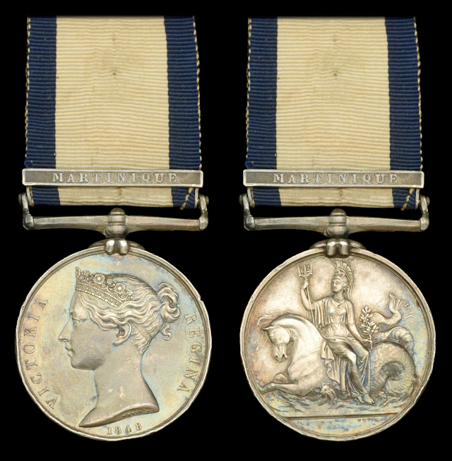 Naval General Service 1793-1840, 1 clasp, Martinique (Benjn. Mills)