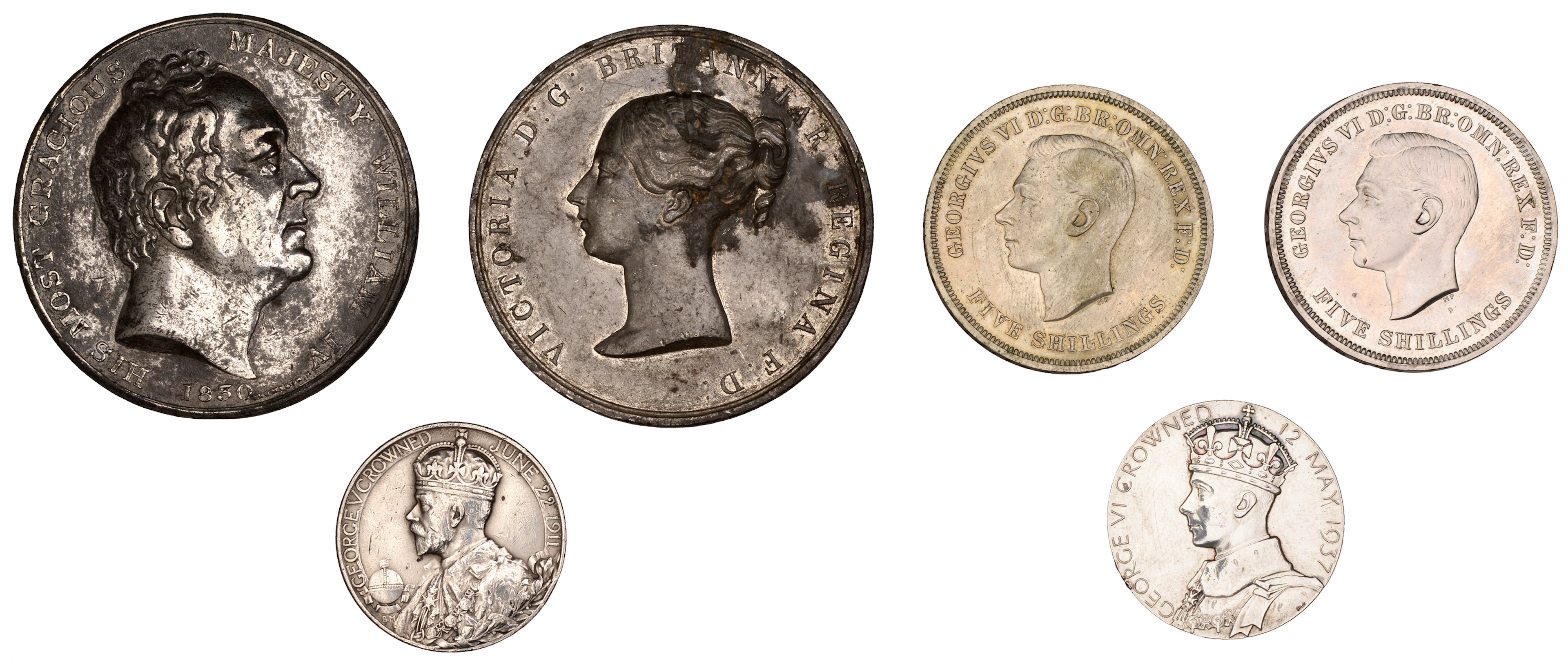 William IV, Accession, 1830, a white metal medal by E. Thomason, 55mm