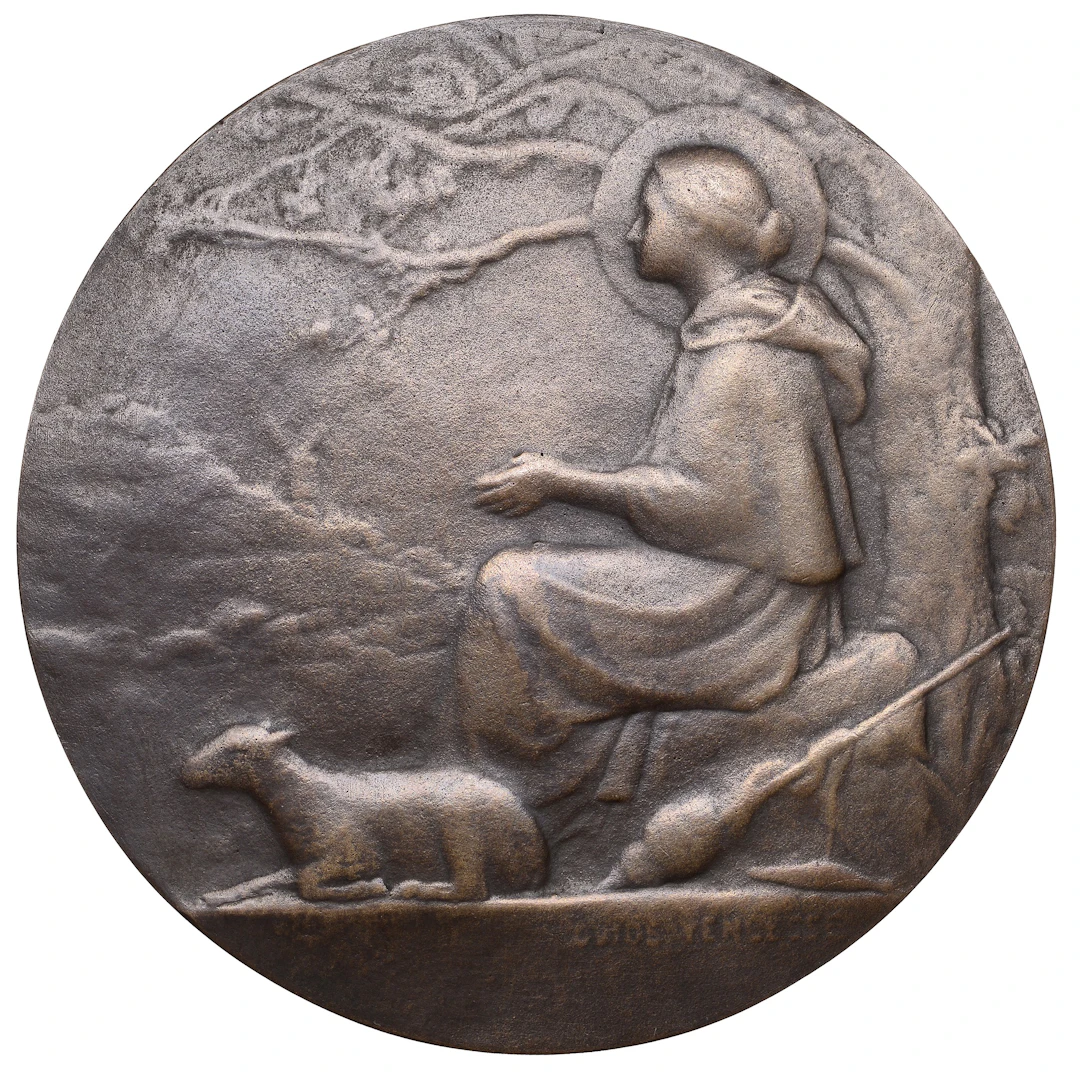 FRANCE, Sainte Geneviève, c. 1900, a uniface bronze medal by O. Yencesse