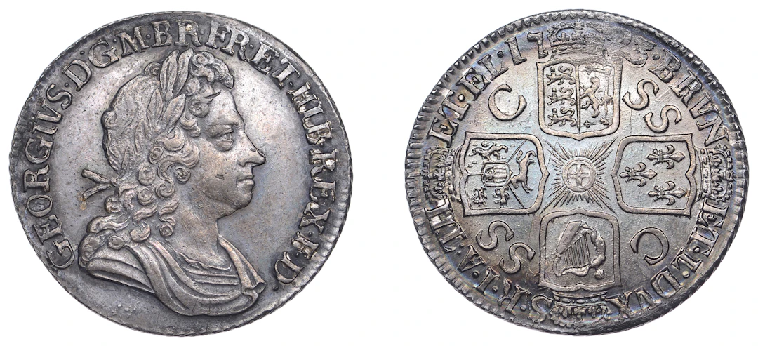 George I (1714-1727), Shilling, 1723, first bust, ssc (ESC 1586; S