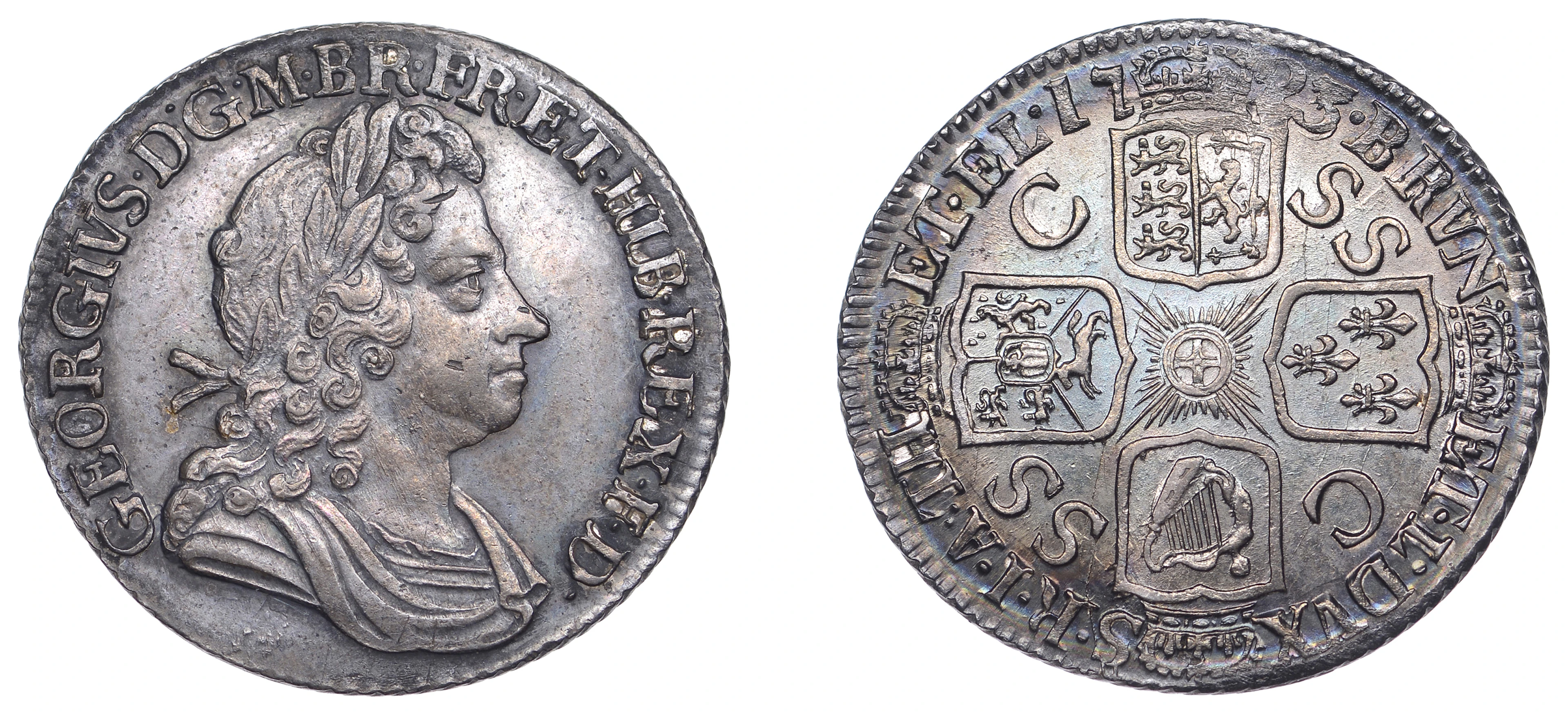 George I (1714-1727), Shilling, 1723, first bust, ssc (ESC 1586; S