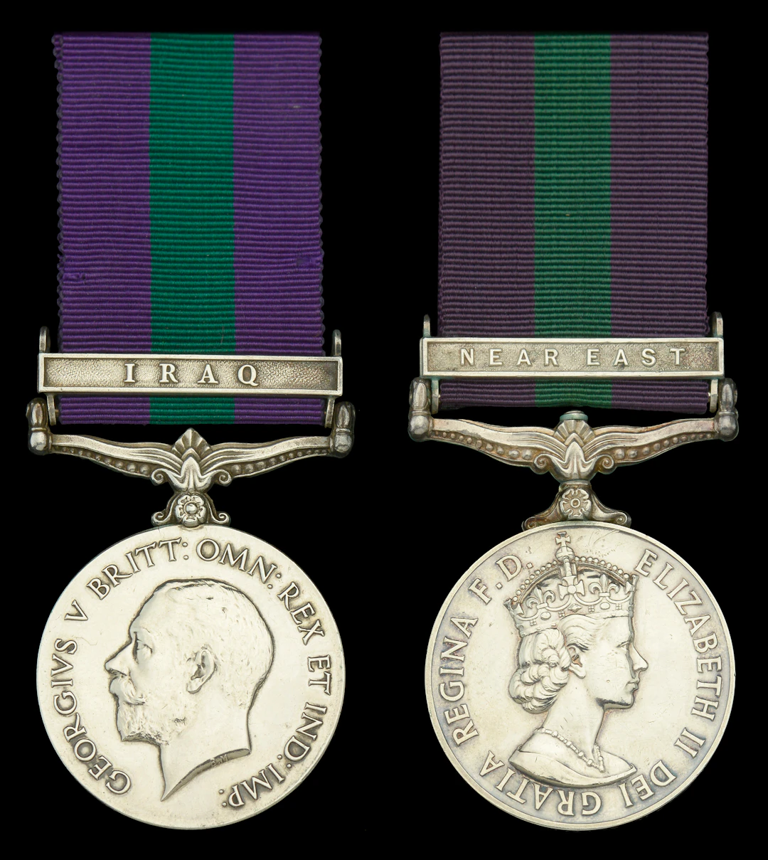 General Service 1918-62, 1 clasp (2), Iraq (G-150618 Pte. C. J. Brackenbury.