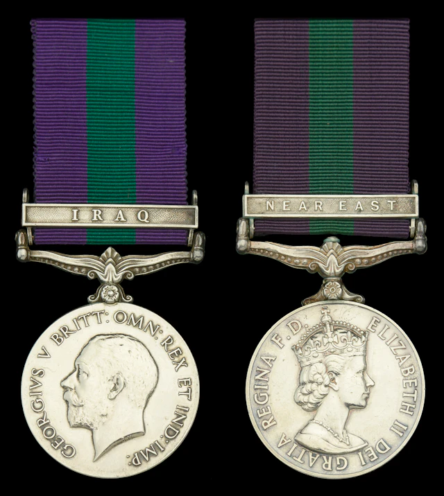 General Service 1918-62, 1 clasp (2), Iraq (G-150618 Pte. C. J. Brackenbury.