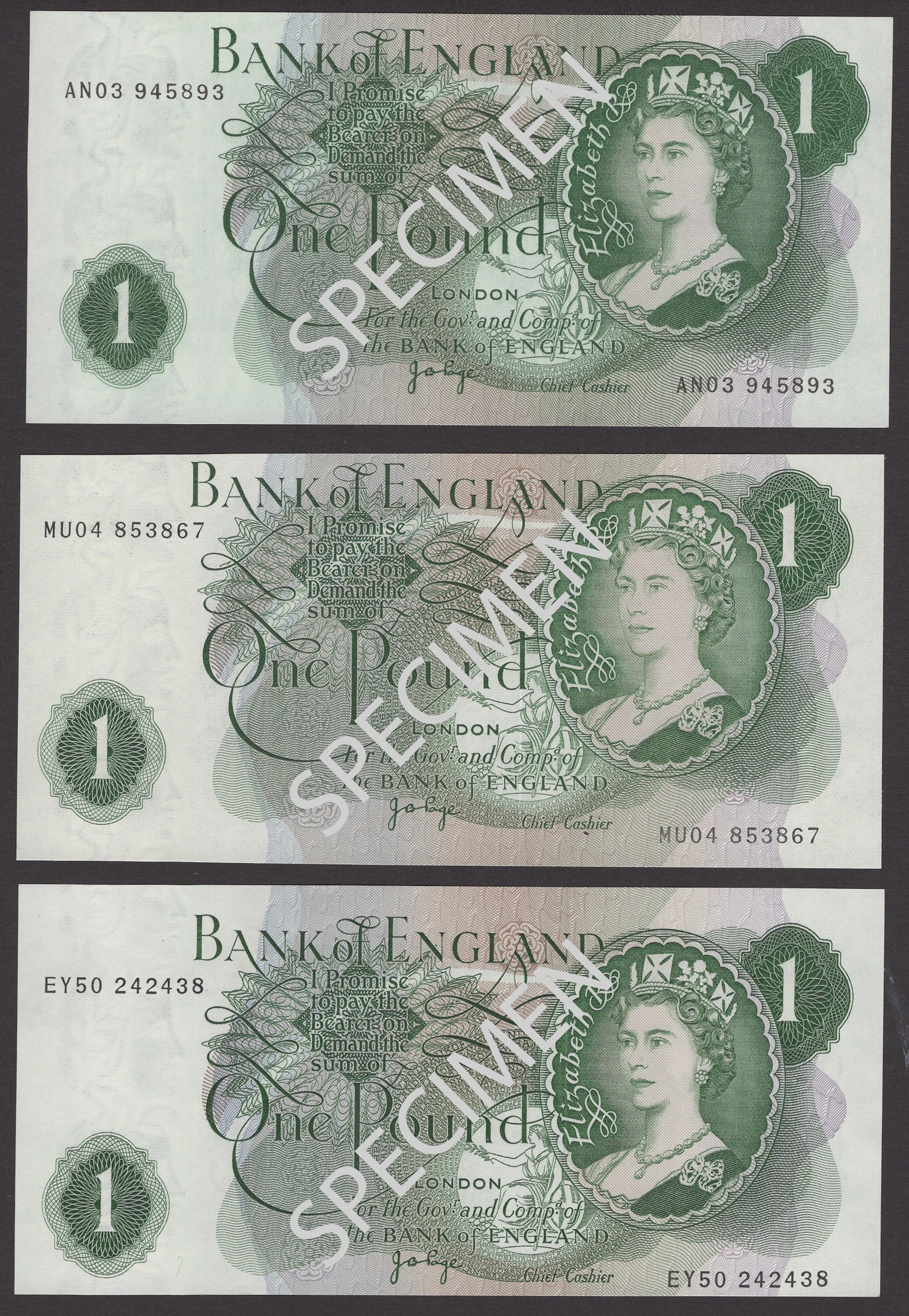 ERROR: Bank of England, John B. Page, a group of £1 notes (9) mostly