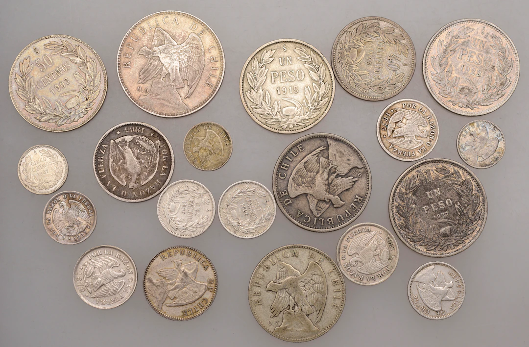 Miscellaneous, Miscellaneous Chilean coins in silver (20), various