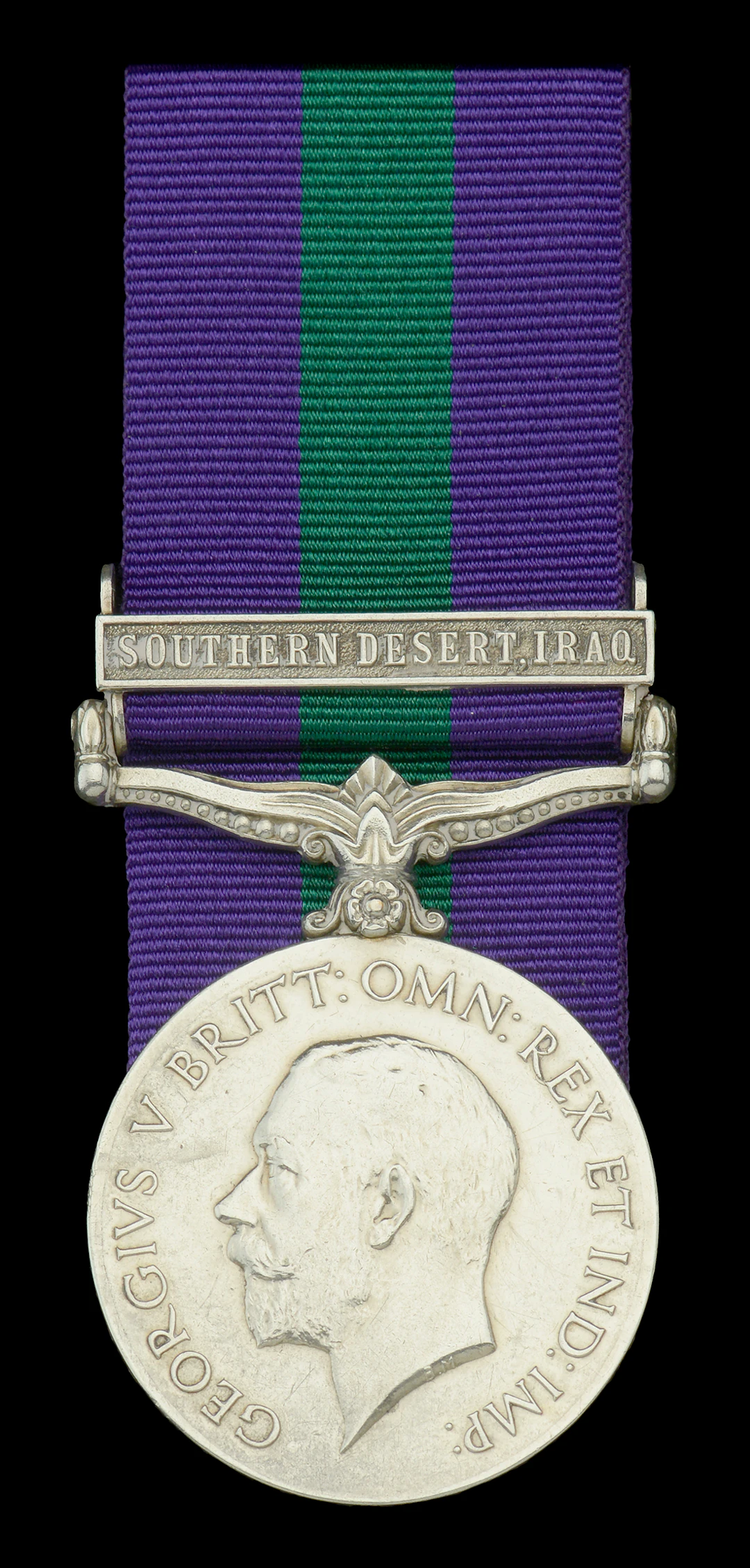 General Service 1918-62, 1 clasp, Southern Desert, Iraq (355752. L.A.C.