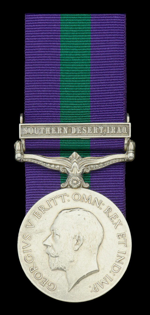 General Service 1918-62, 1 clasp, Southern Desert, Iraq (355752. L.A.C.