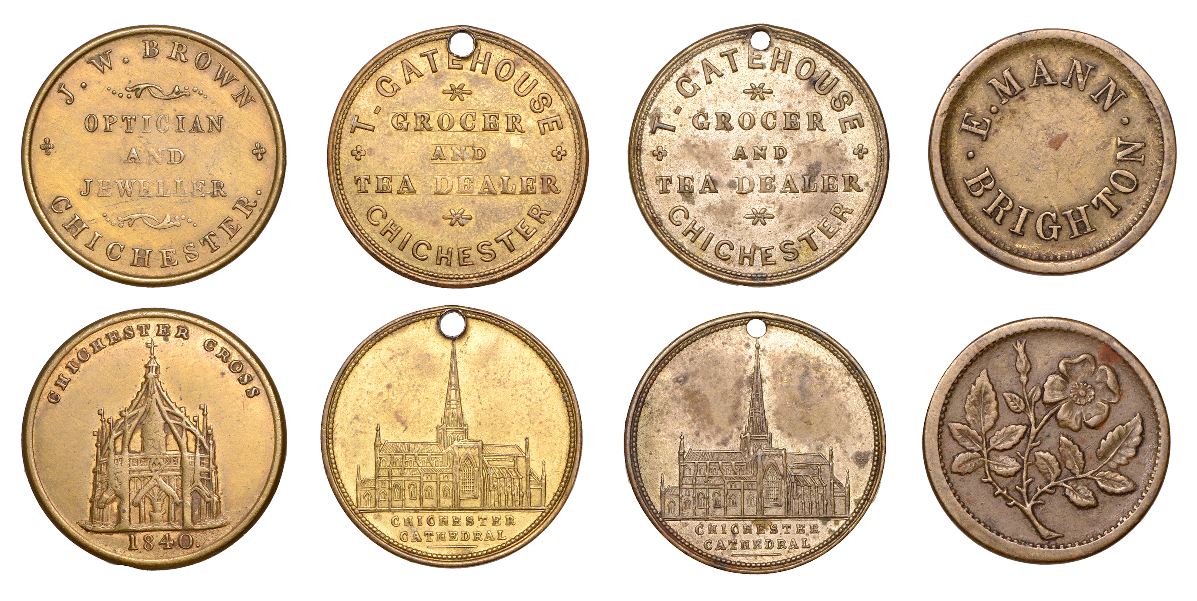 SUSSEX, Brighton, E. Mann (W 1220; Hayes 36.3); Chichester, John Brown