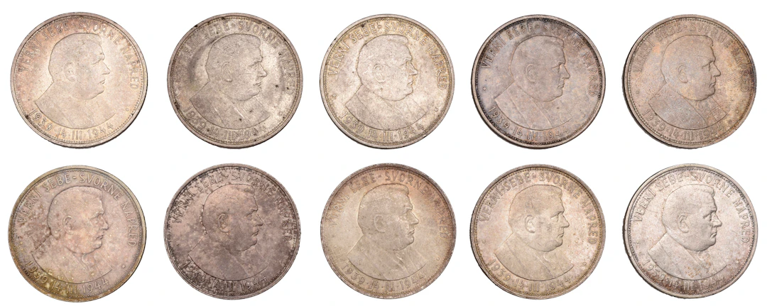 Slovakia, Republic, 50 Korún (10), all 1944, Fifth Anniversary, Kremnica
