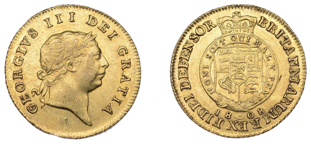 George III (1760-1820), Pre-1816 issues, Half-Guinea, 1808, seventh