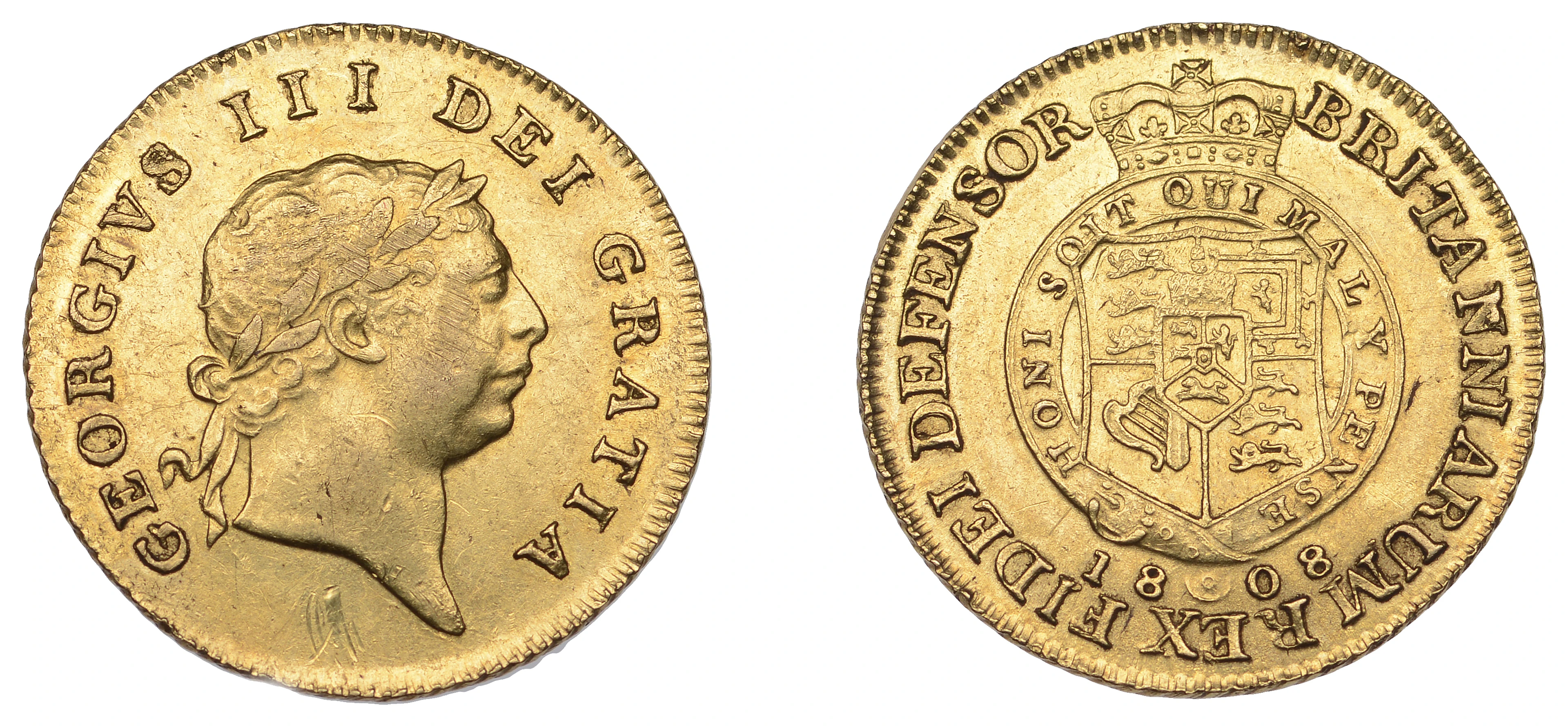 George III (1760-1820), Pre-1816 issues, Half-Guinea, 1808, seventh