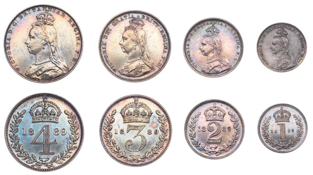 Victoria (1837-1901), Maundy Set, 1889 (ESC 3547; S 3932) [4]. Once