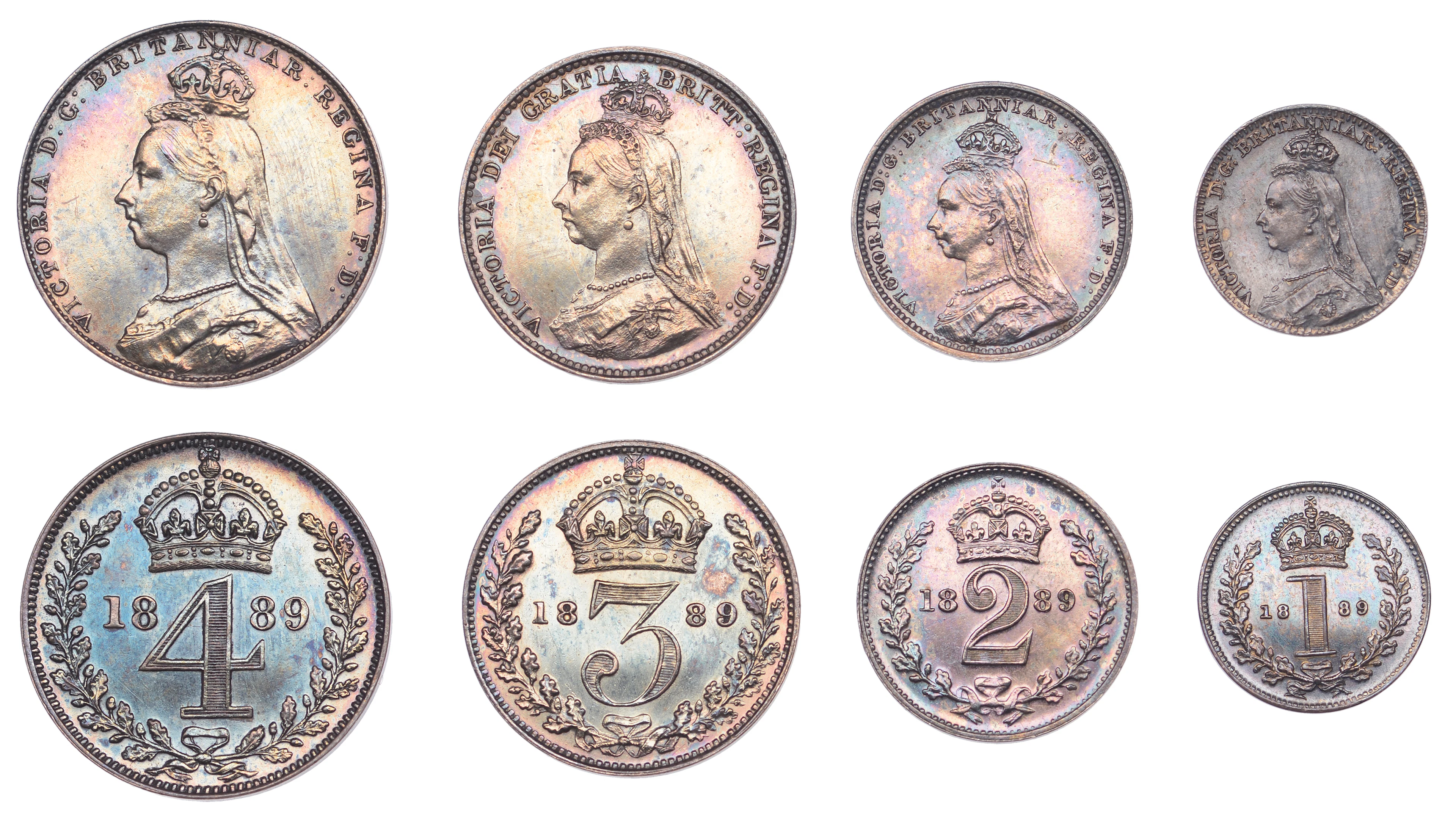 Victoria (1837-1901), Maundy Set, 1889 (ESC 3547; S 3932) [4]. Once