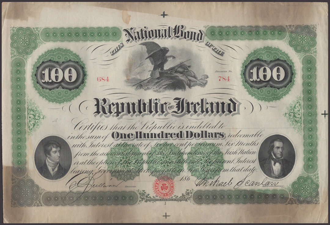 Republic of Ireland, Irish Republic, unissued $100, 186-, serial number