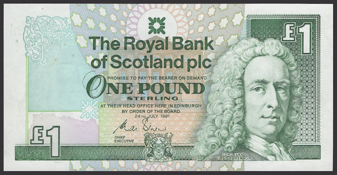 ERROR: Royal Bank of Scotland PLC, £1, 24 July 1991, serial numbers