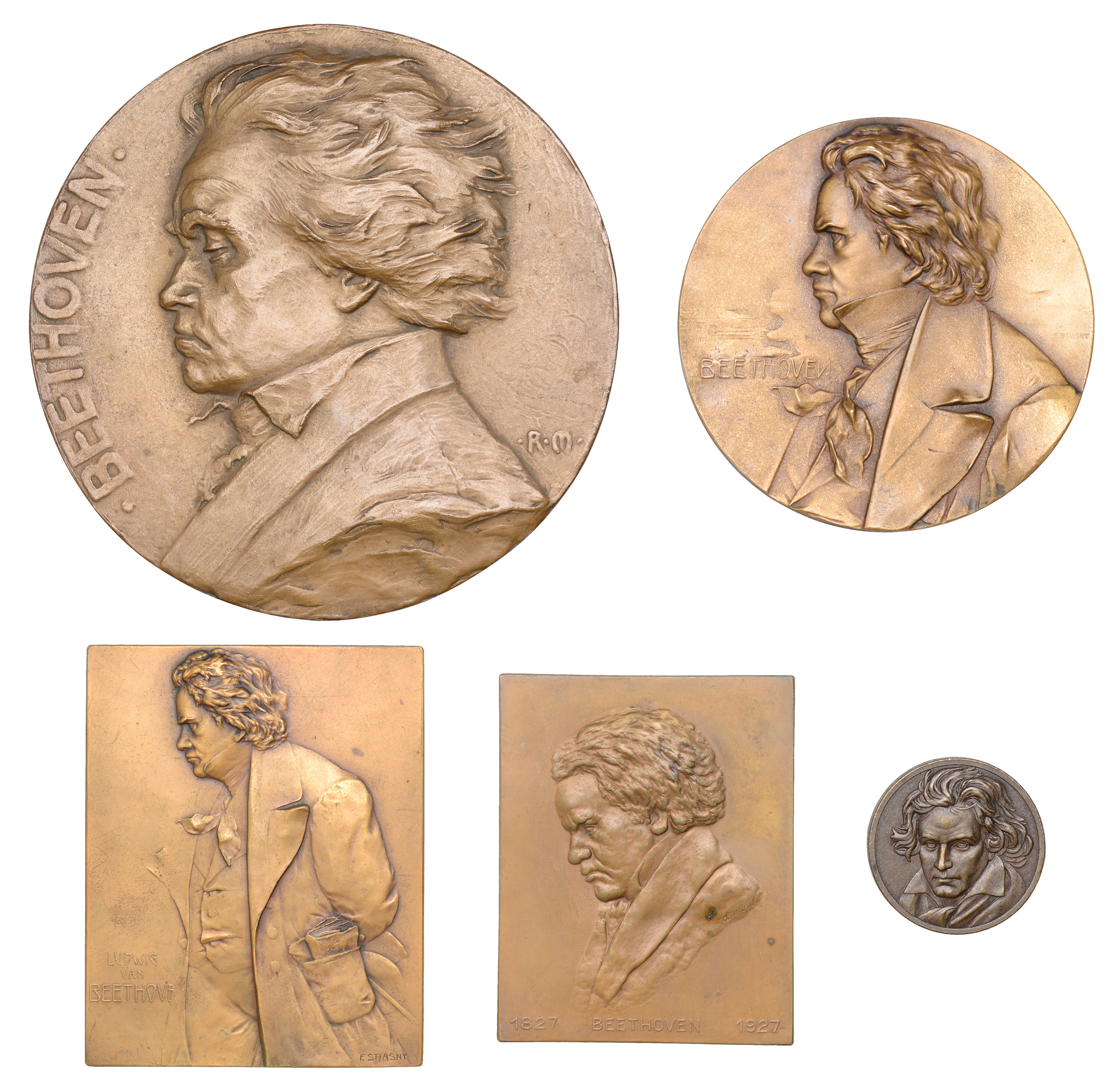 Germany, Ludwig van Beethoven, 1910, a bronze medal by F. Stiasny