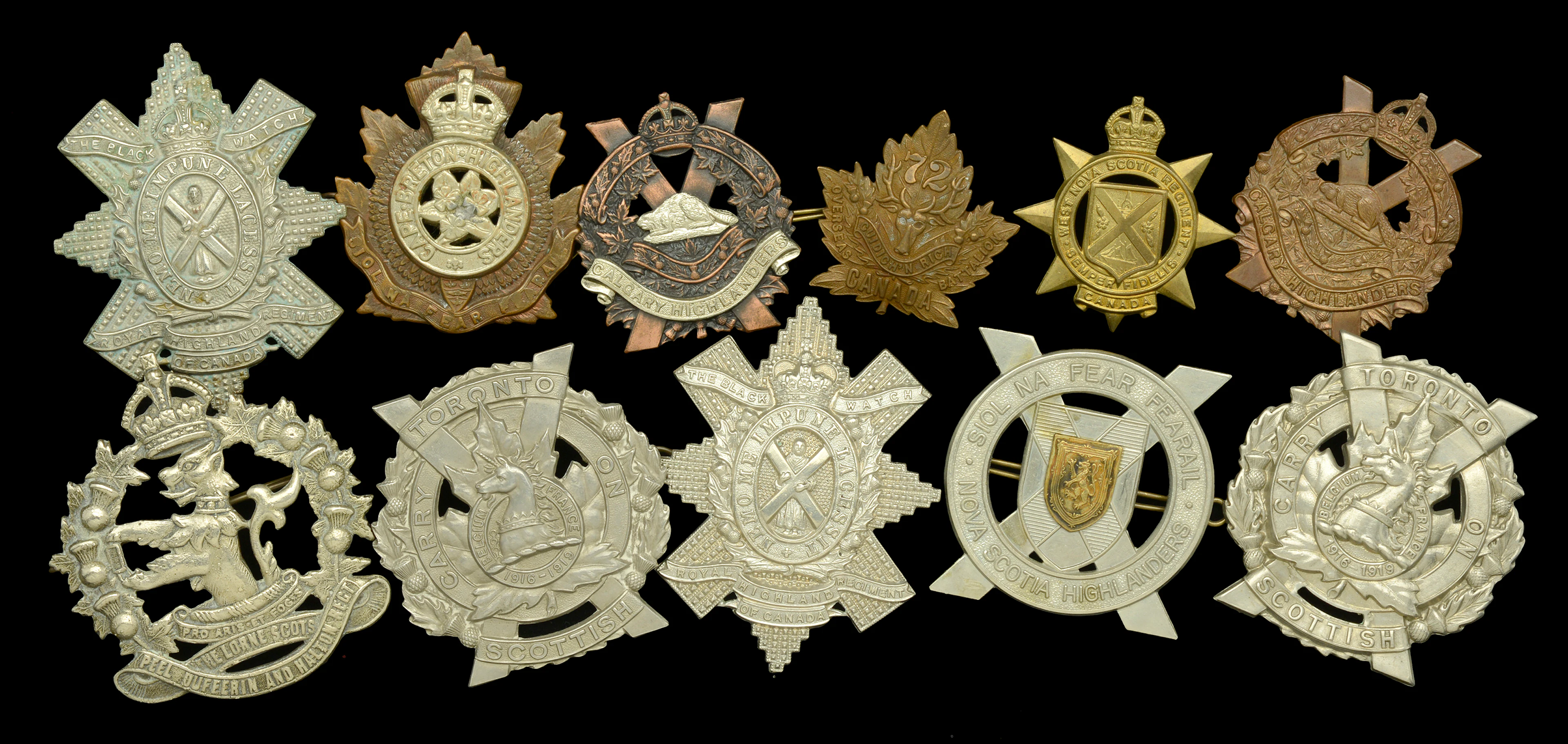 Assorted Canadian Scottish Military Badges. A good selection including