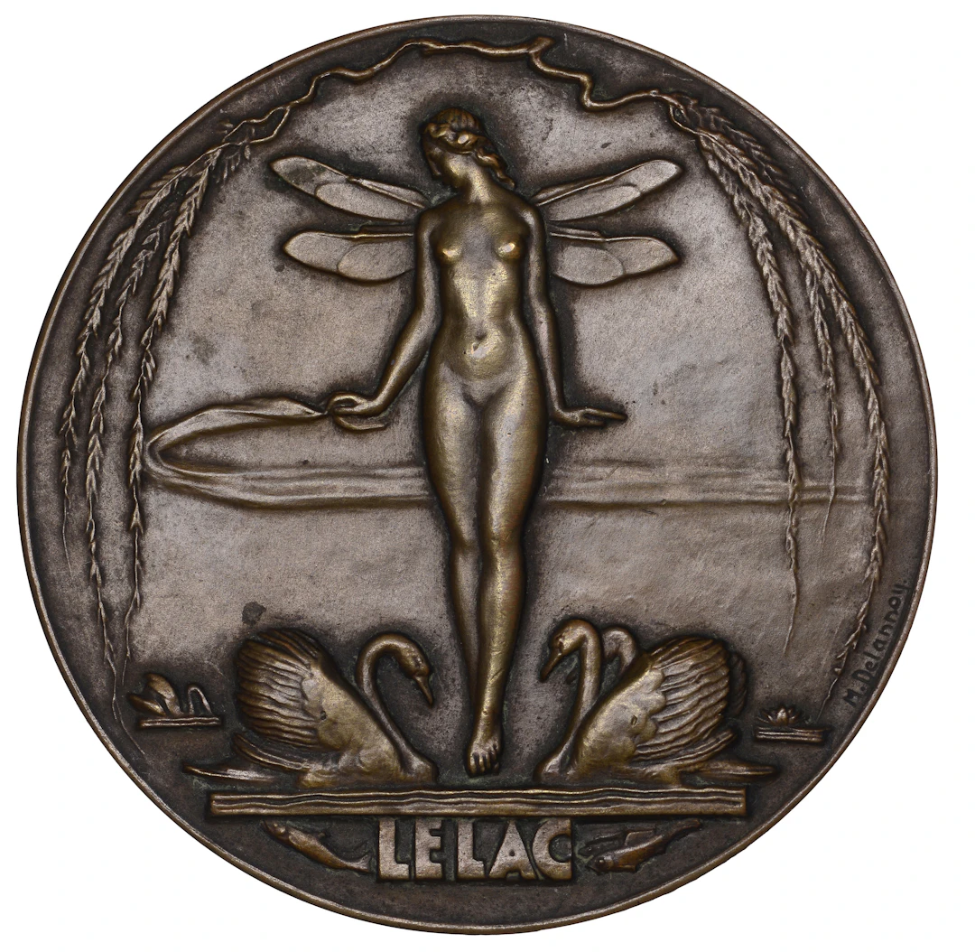 FRANCE, Le Lac [The Lake], 1942, an Art Déco uniface bronze medal