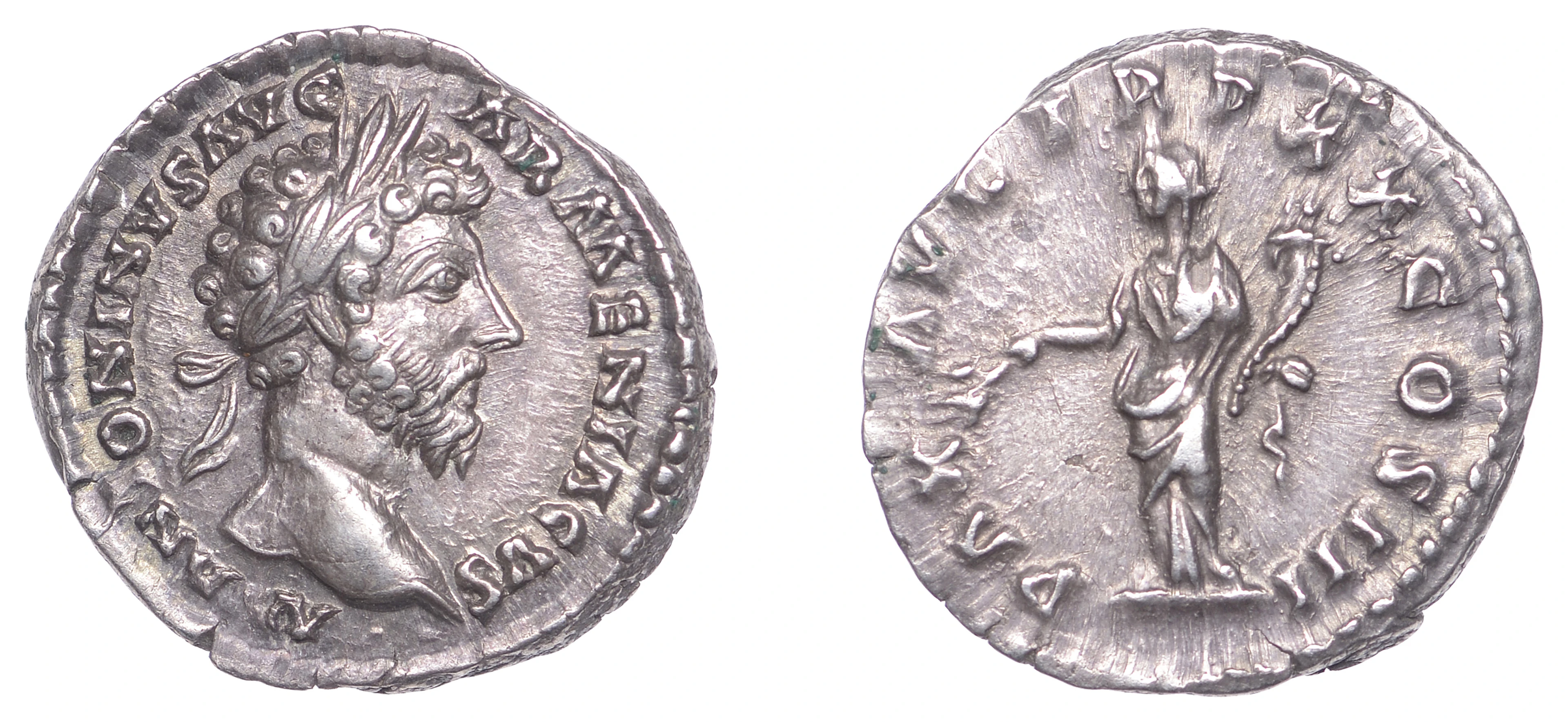 Marcus Aurelius (161-180), Denarius, 165-6, laureate head right, m