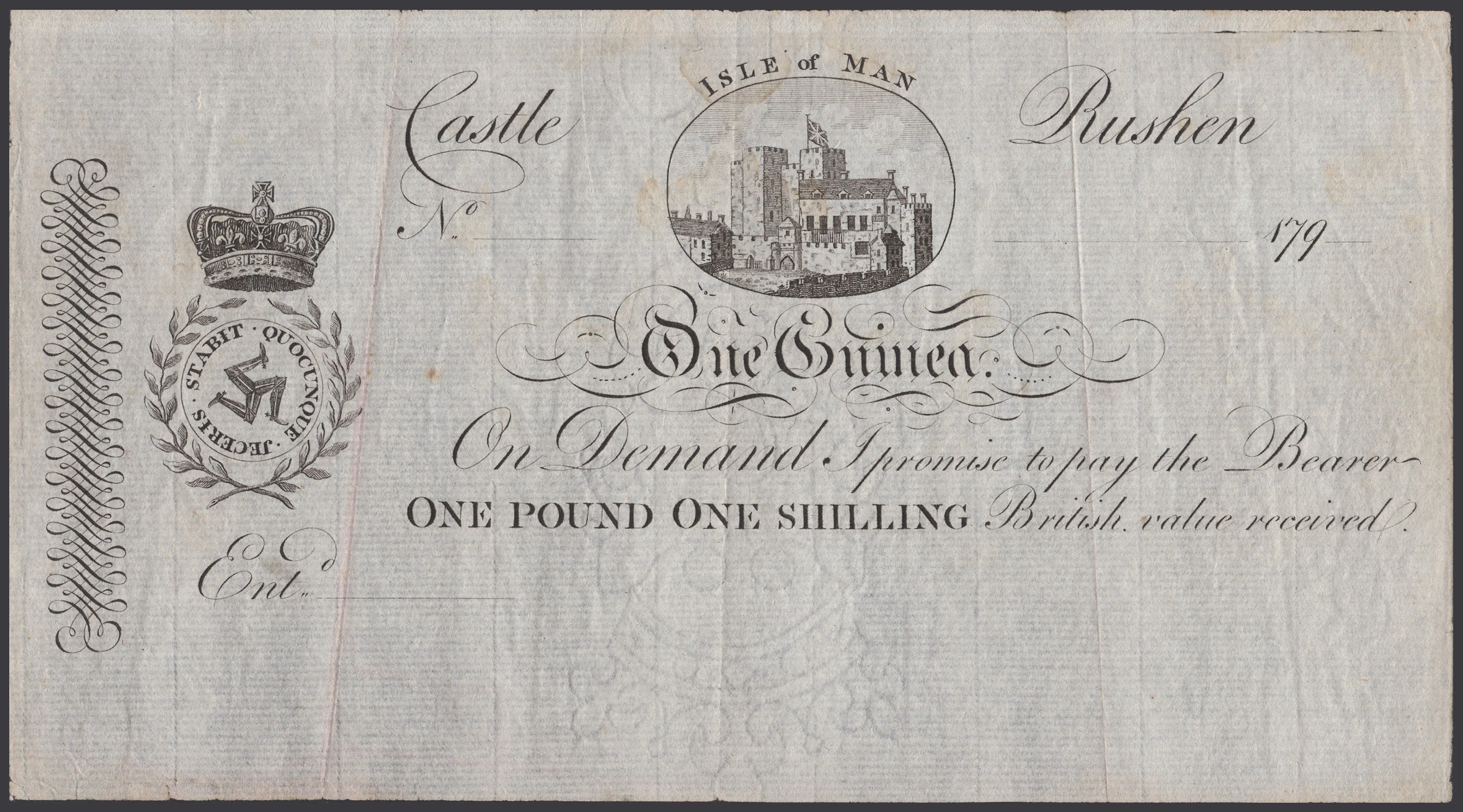 Royal Manx Fencibles, Castle Rushen, unissued 1 Guinea (2), 179-