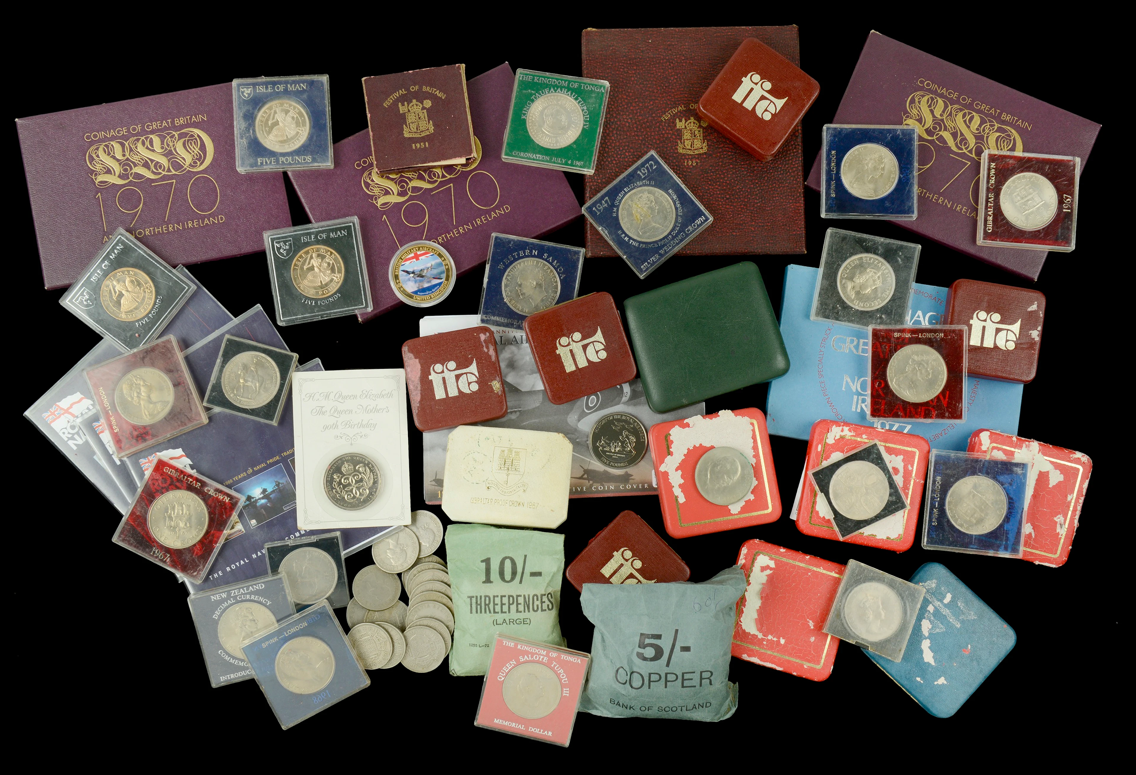 George VI to Elizabeth II, Proof Sets, 1951, 1970 (3), 1971; Proof
