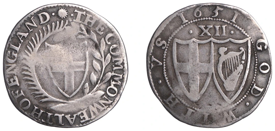Commonwealth (1649-1660), Shilling, 1651, mm. sun on obv. only, 5.48g/2h