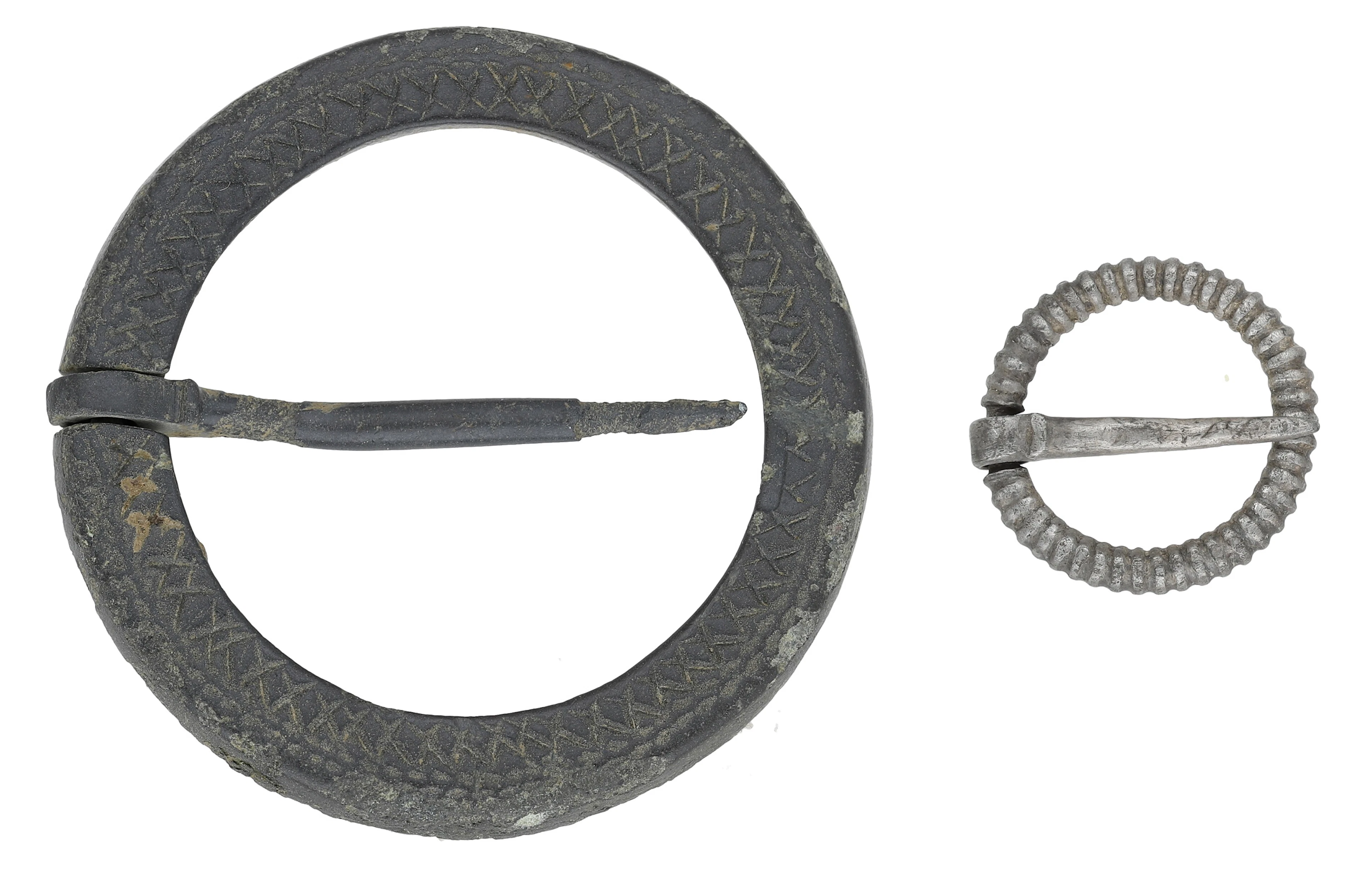 Two Medieval annular brooches, circa AD. 1200-1400, the first silver