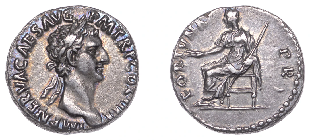 Nerva (96-98), Denarius, 96, laureate head right, imp nerva caes avg