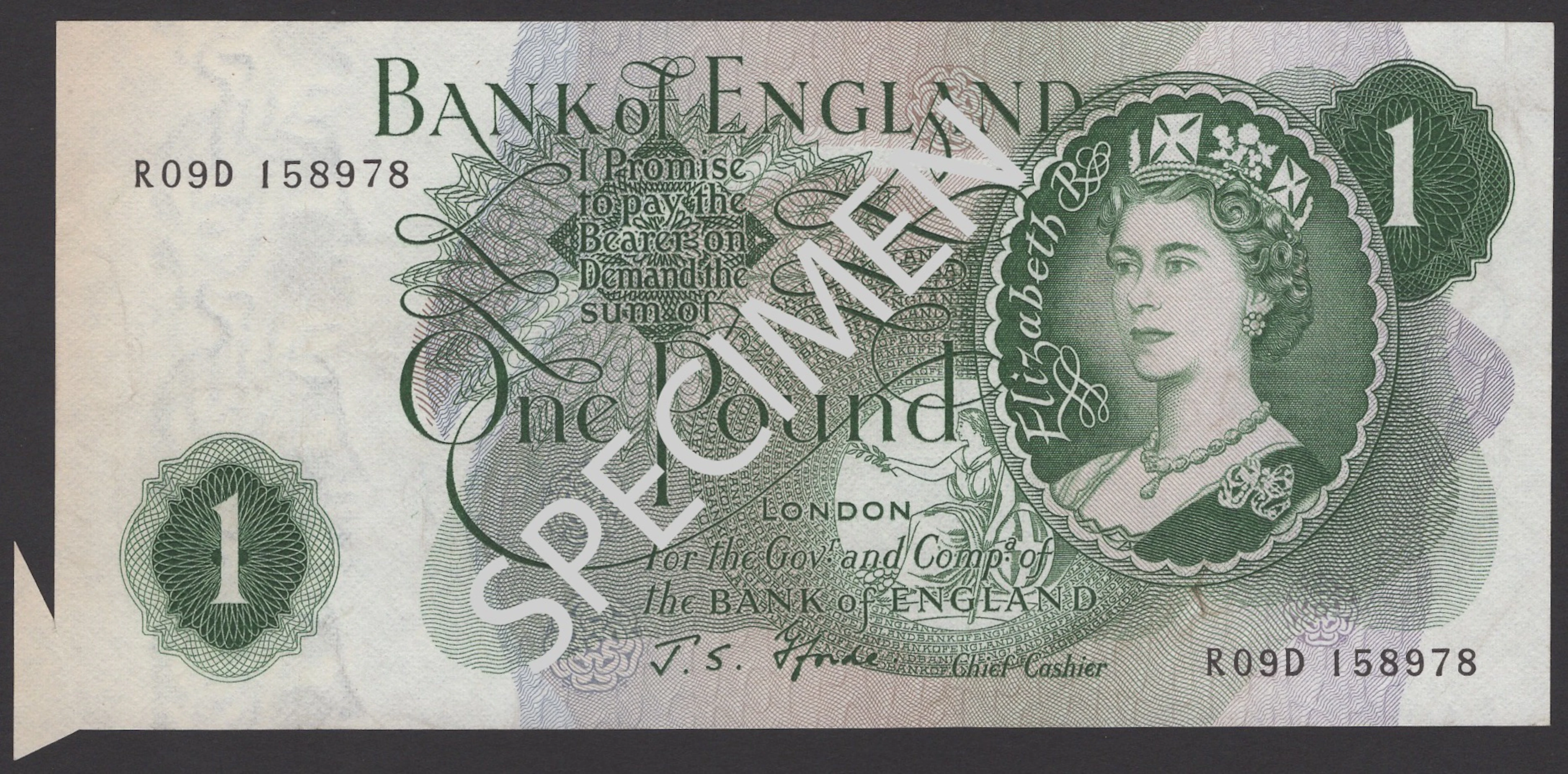 ERROR: Bank of England, John S. Fforde, £1, 15 February 1967, serial