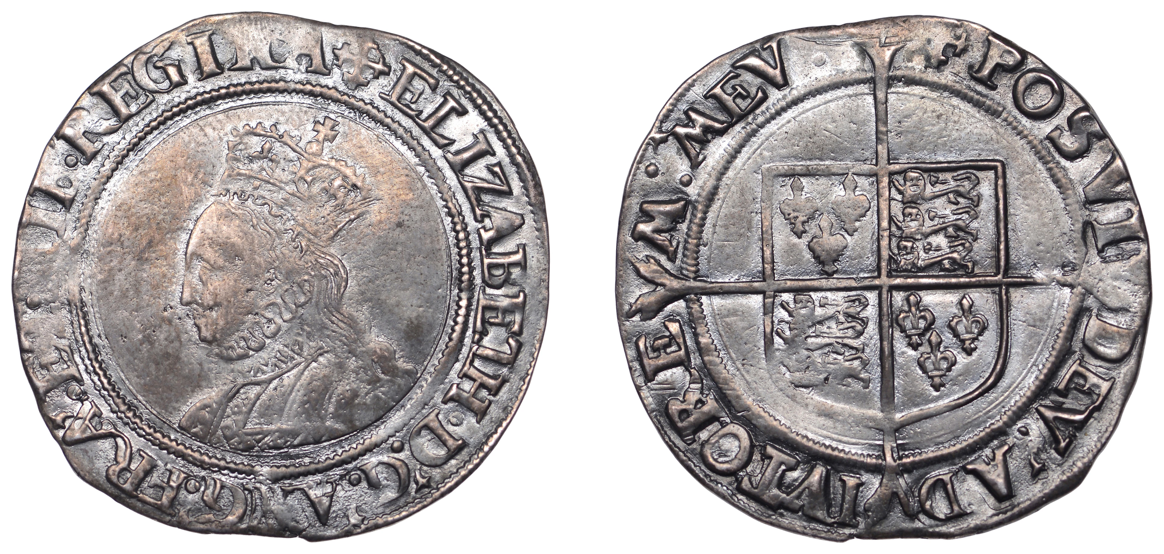 Elizabeth I (1558-1603), Second issue, Shilling, mm. cross-crosslet