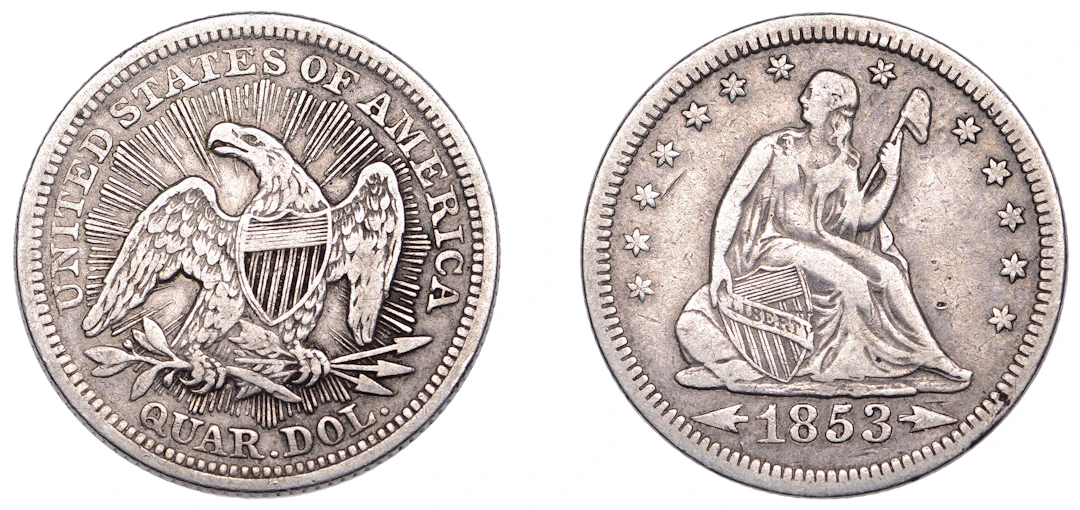 United States of America, Quarter-Dollar, 1853, without motto, with