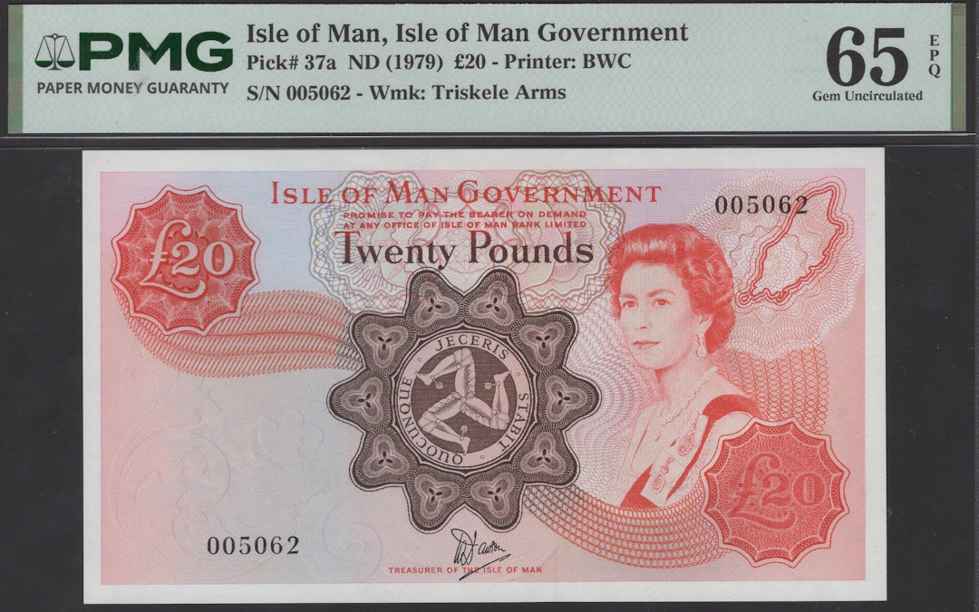 Isle of Man Government, W.Dawson, £20, ND (1979), serial number 005062