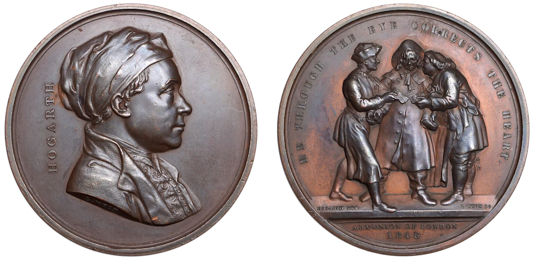 William Hogarth, 1848, a copper medal by L.C. Wyon for the Art Union