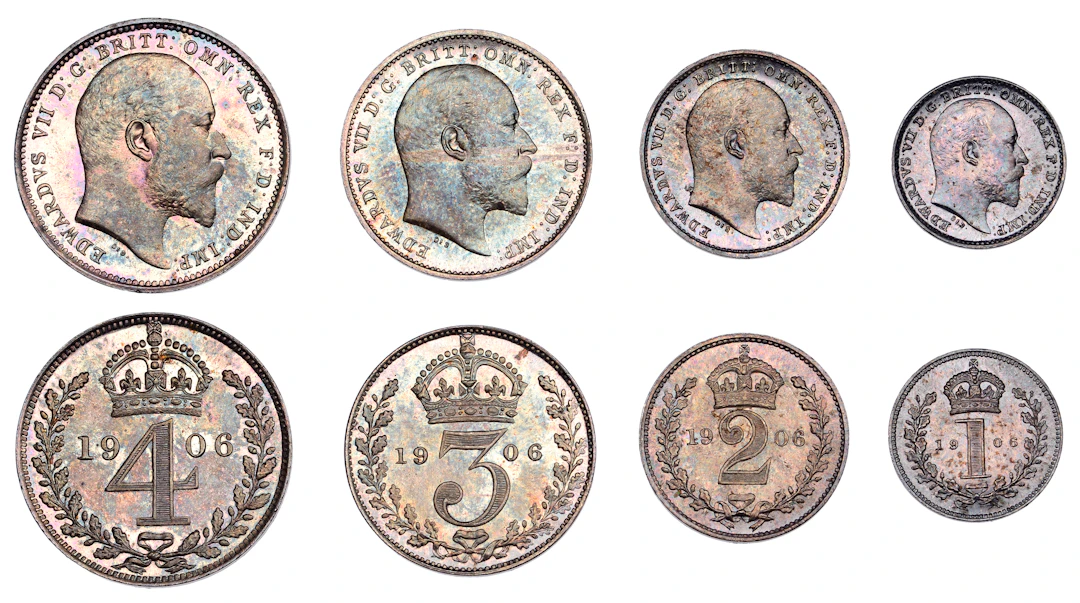 Edward VII (1901-1910), Maundy Set, 1906 (ESC 3612; S 3985) [4]. Prettily