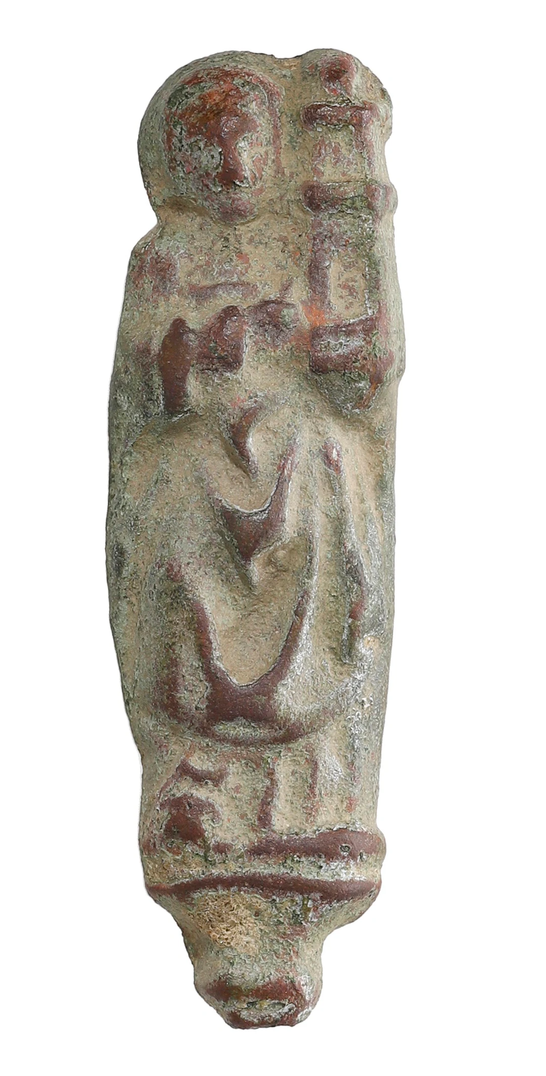 Medieval, 14th century, bronze altar cross mount of Saint Barbara
