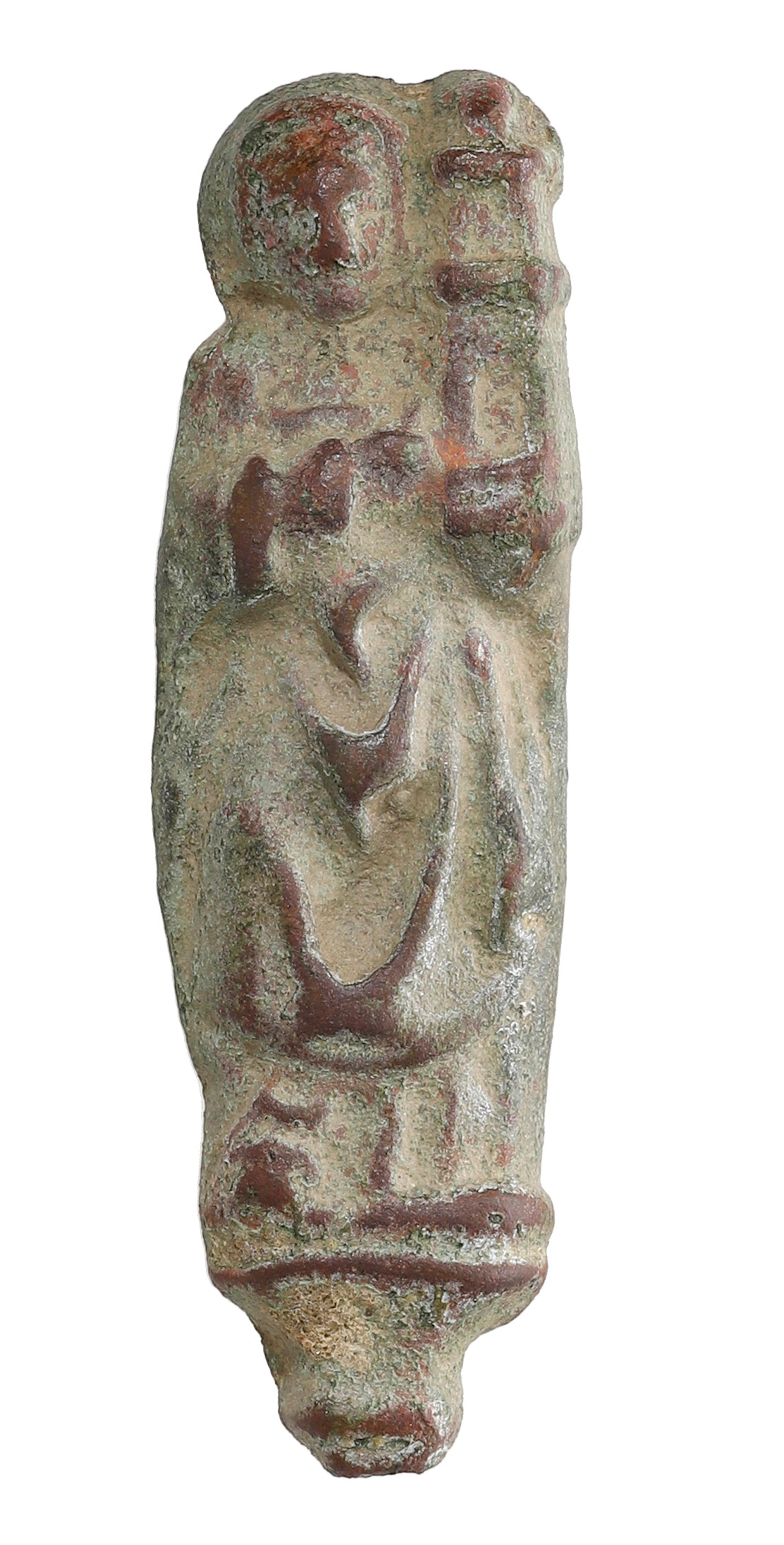 Medieval, 14th century, bronze altar cross mount of Saint Barbara