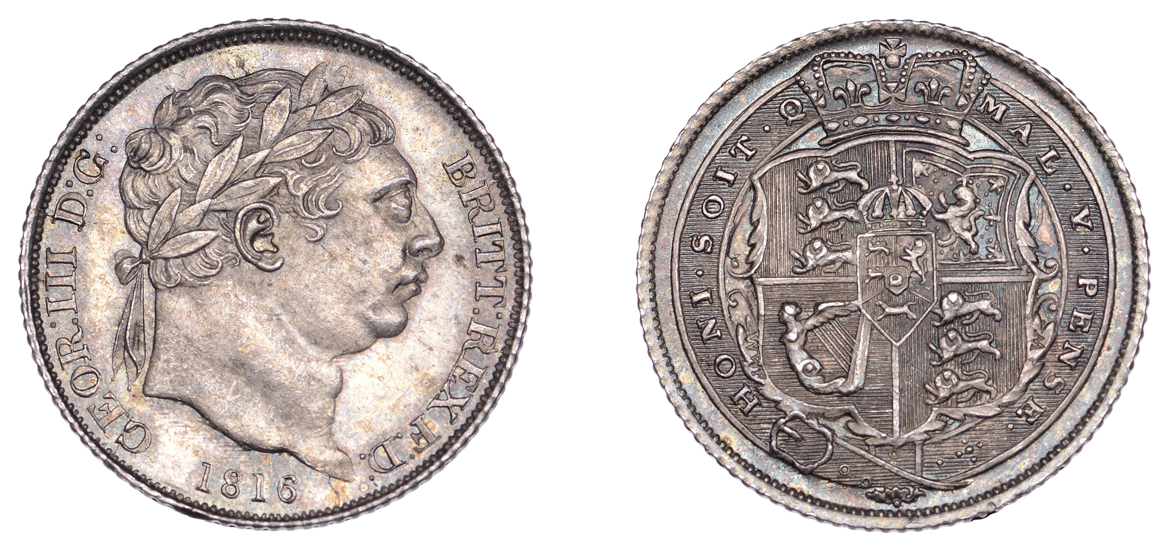 George III (1760-1820), New coinage, Sixpence, 1816 (ESC 2191; S 3791).