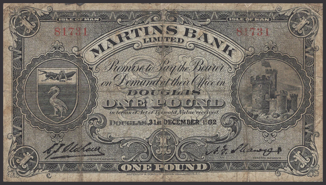Martins Bank Limited, £1, 31st December 1932, red serial number 81731