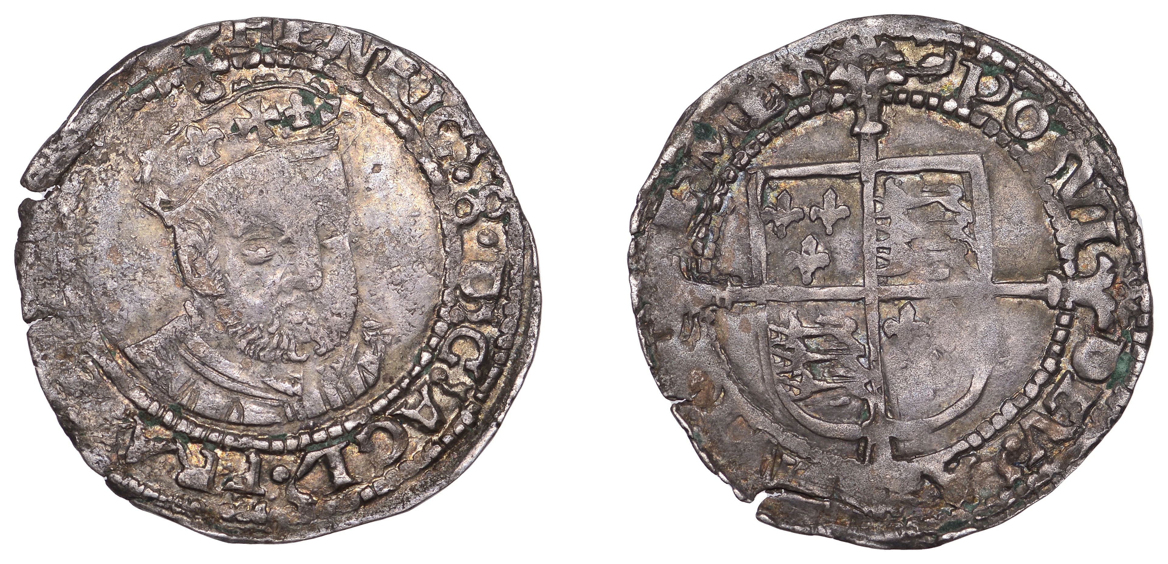 Henry VIII (1509-1547), Posthumous coinage, Groat, Tower, mm. grapple