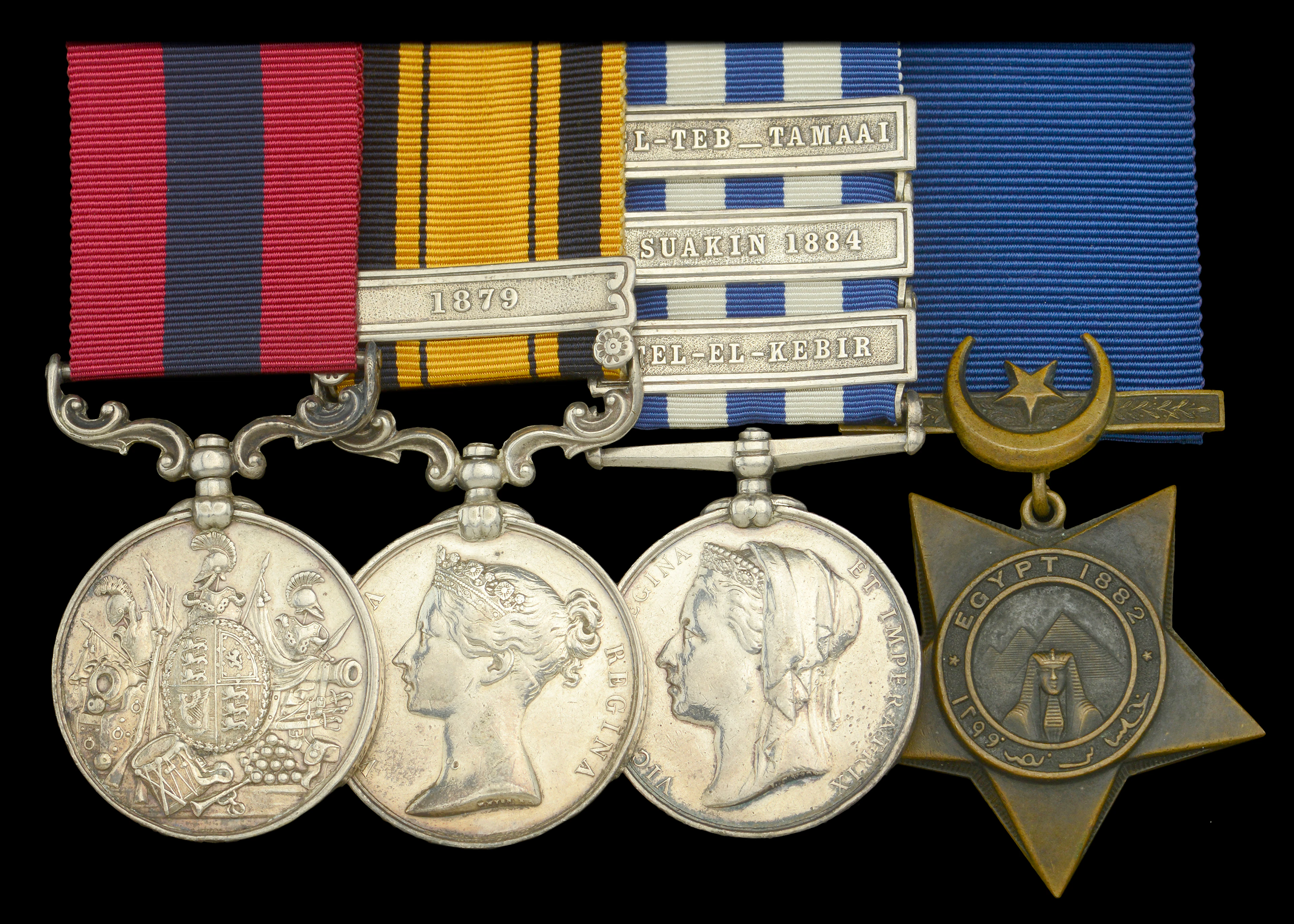 A rare Soudan campaign D.C.M. group of four awarded to Private George