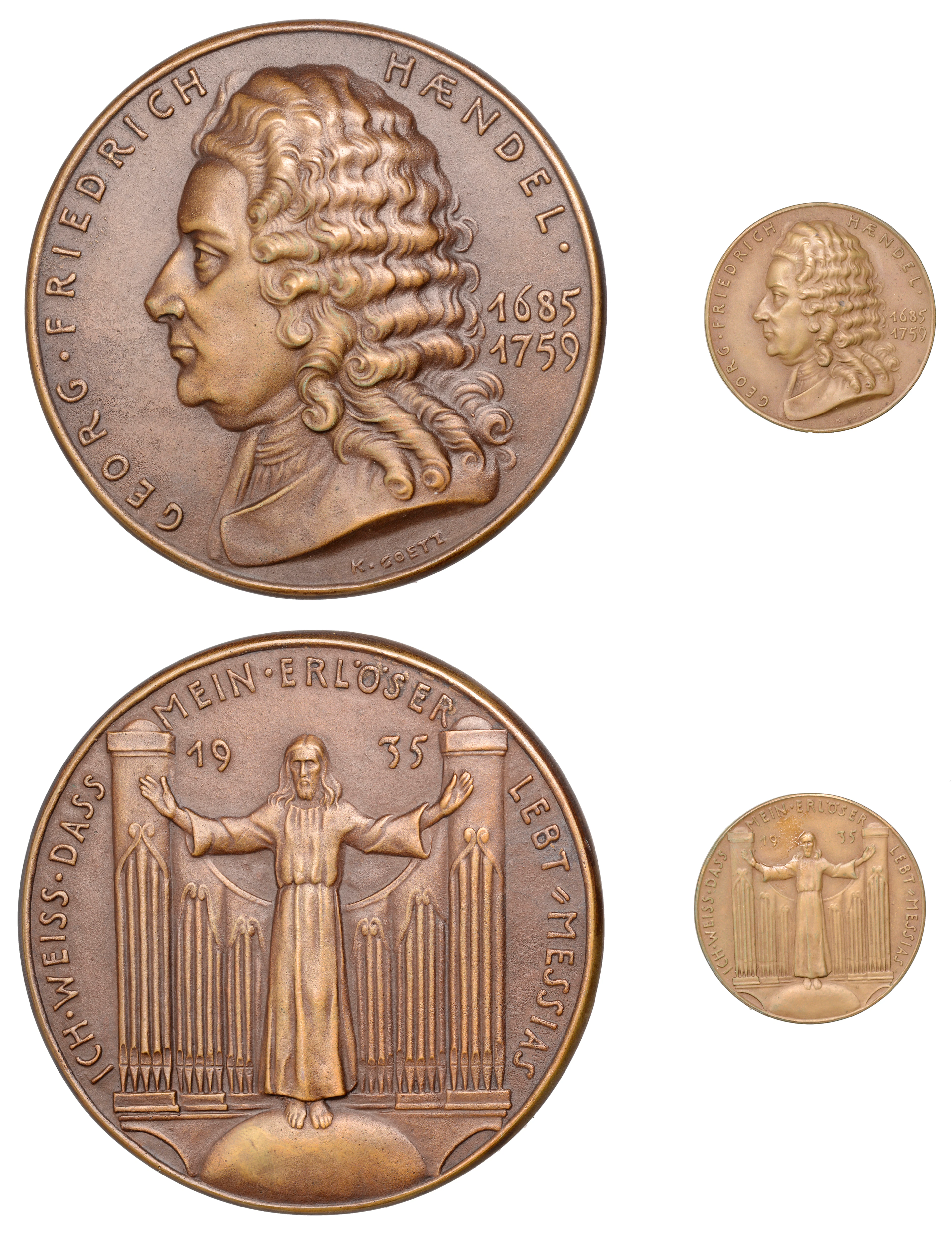 Germany, 250th Birthday of Georg Friedrich Handel, 1935, a bronze