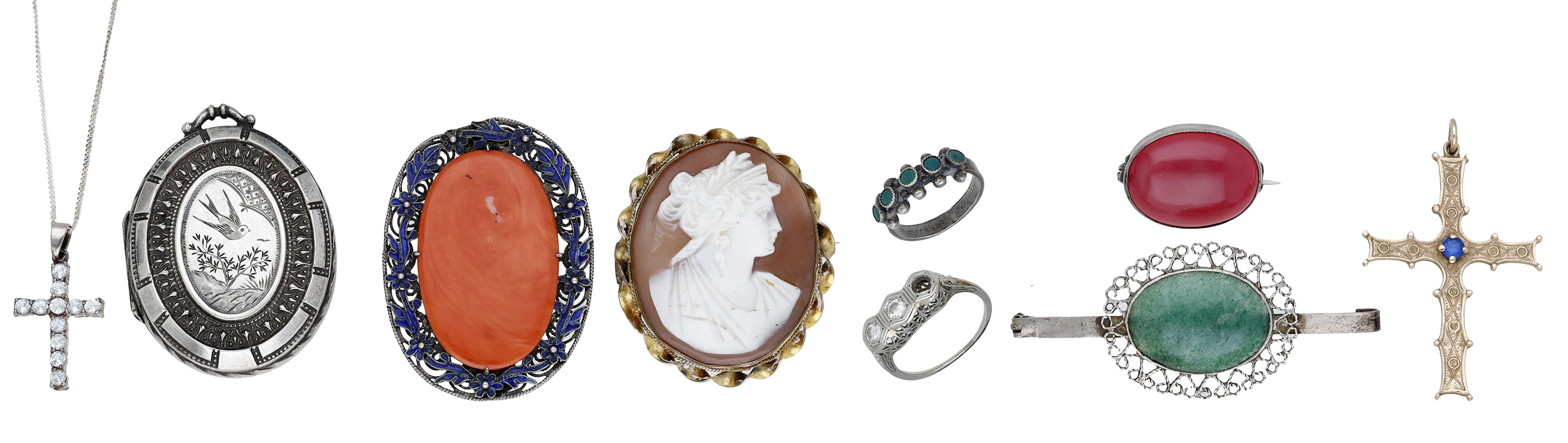 A collection of jewellery, to include a diamond ring, a 9ct gold Celtic