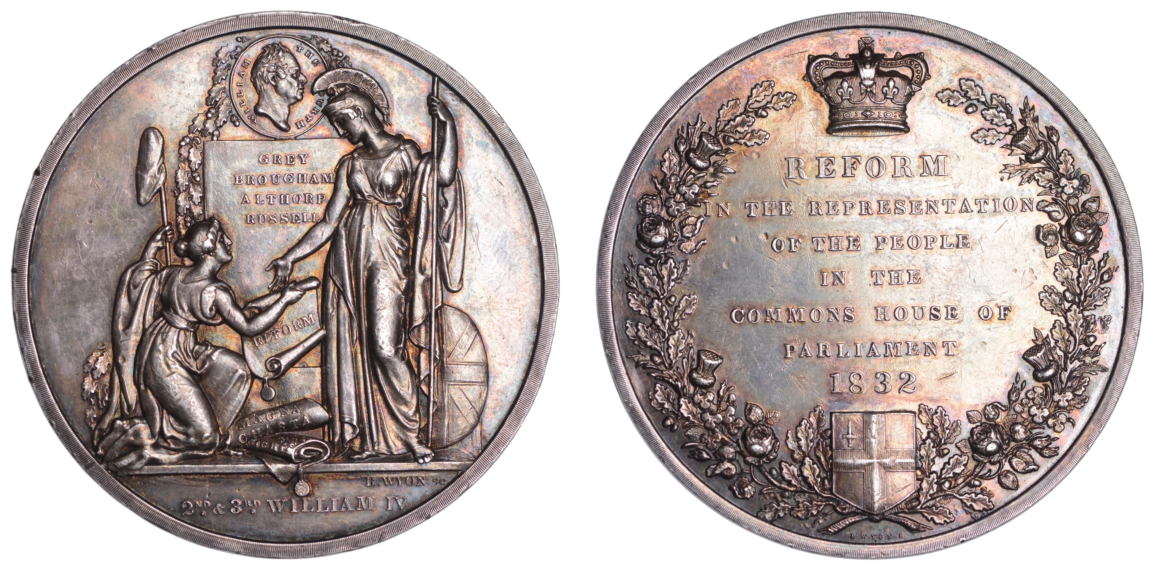 ENGLAND, The Reform Bill, 1832, a silver medal by B. Wyon for the