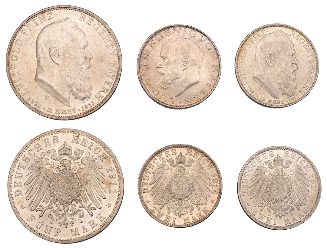 Germany, Bavaria, Ludwig III, 3 Mark, 1914d, Munich (J 52; KM 1005);