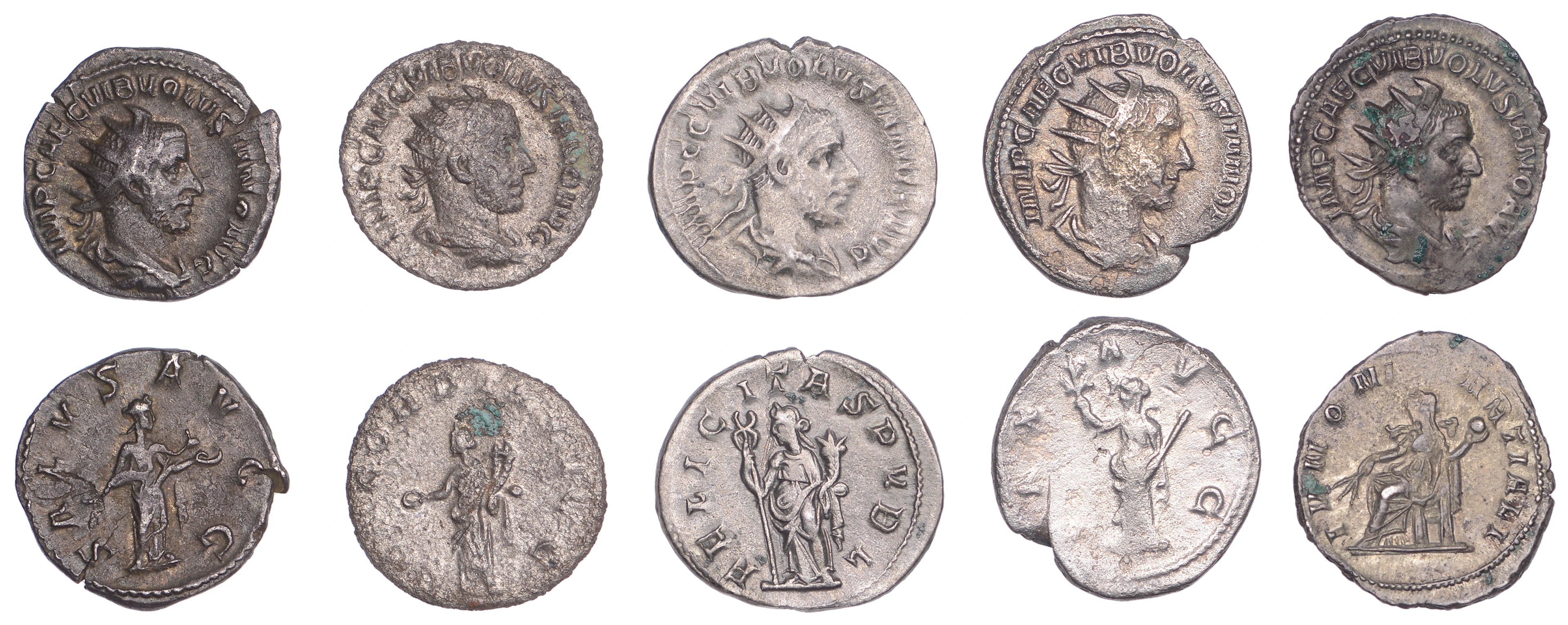 Volusian (251-253), Antoniniani (3), 251-3, radiate, draped and cuirassed