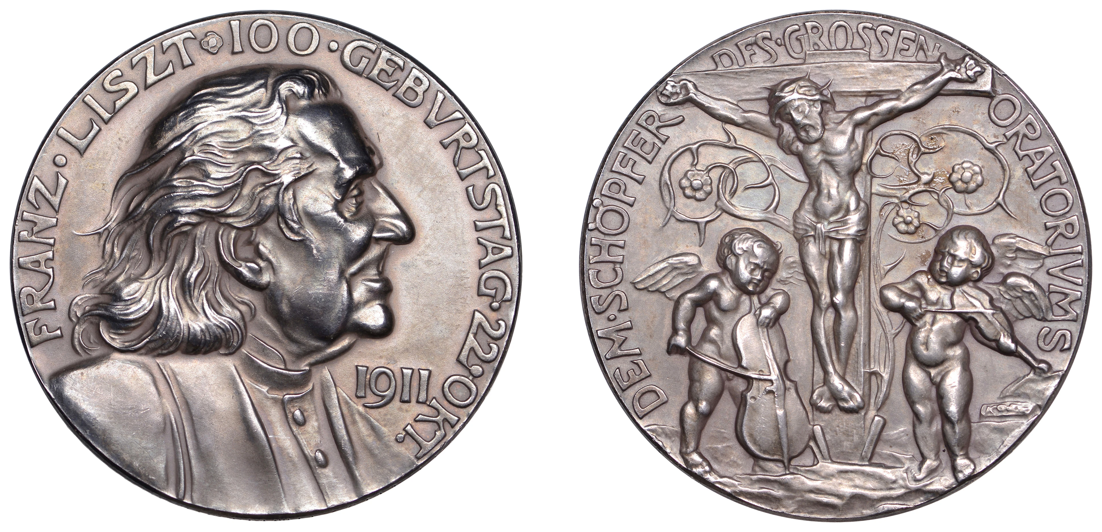 Germany, 100th Birthday of Franz Liszt, 1911, a silver medal by K.