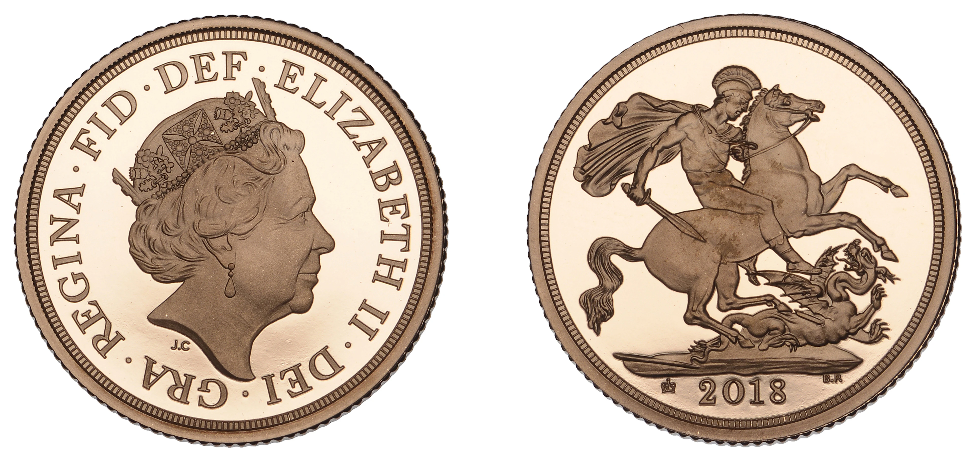 Elizabeth II (1952-2022), Decimal issues, Proof Sovereign, 2018. In