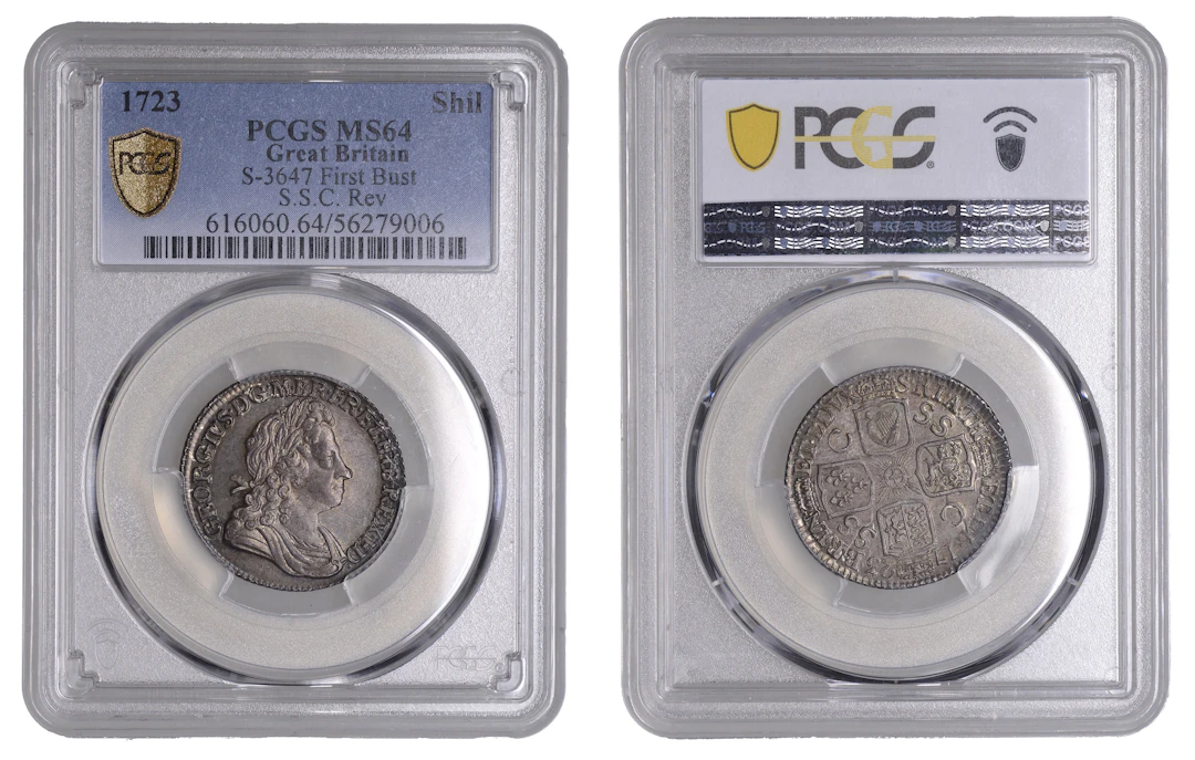 George I (1714-1727), Shilling, 1723, first bust, ssc (ESC 1586; S