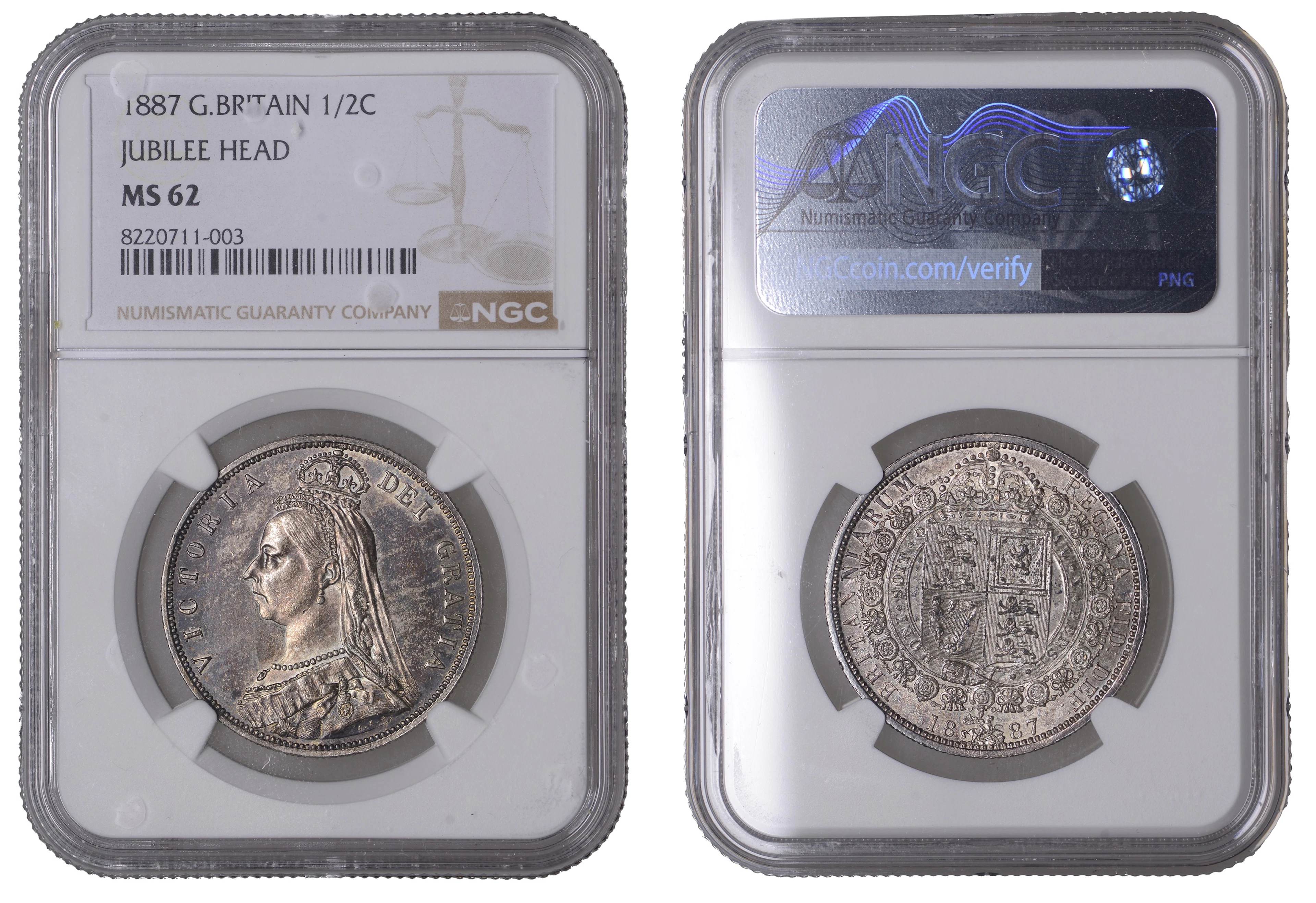 Victoria (1837-1901), Halfcrown, 1887, Jubilee Head (ESC 2771; S 3924).